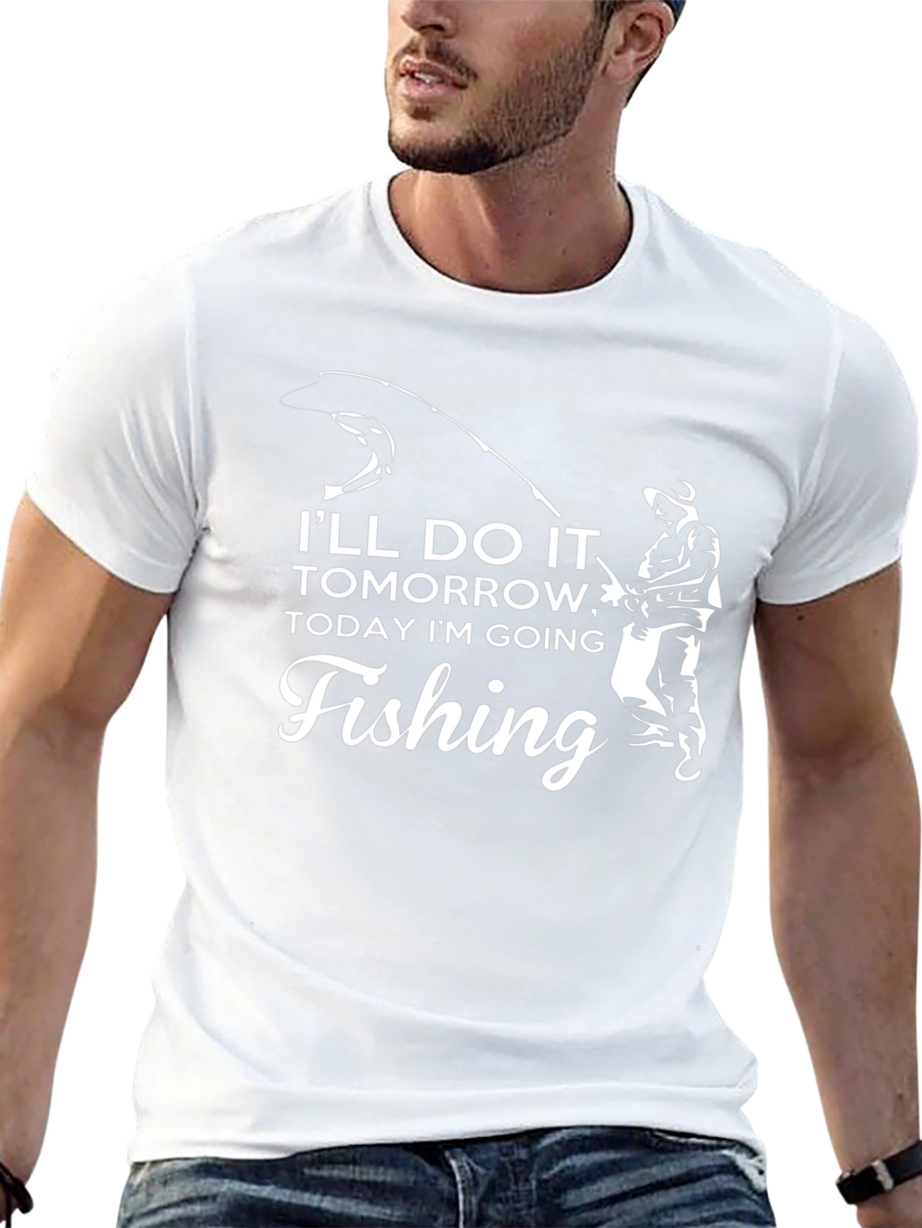 Mens Fishing T-Shirt - Ill Do It Tomorrow