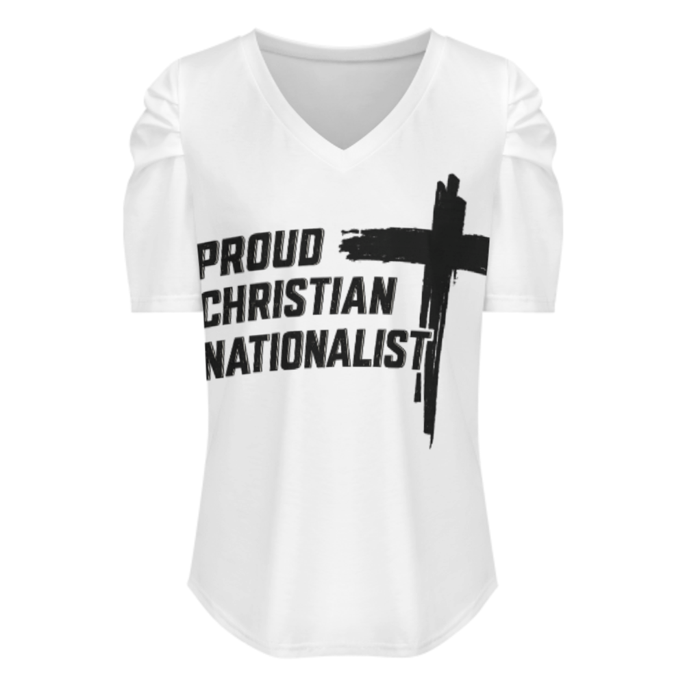 Faith Cross Graphic V-Neck Tee, Bold Christian Statement Shirt, Inspirational Religious Casual Top, Vintage Style Faith Apparel for Everyday Wear(z691)