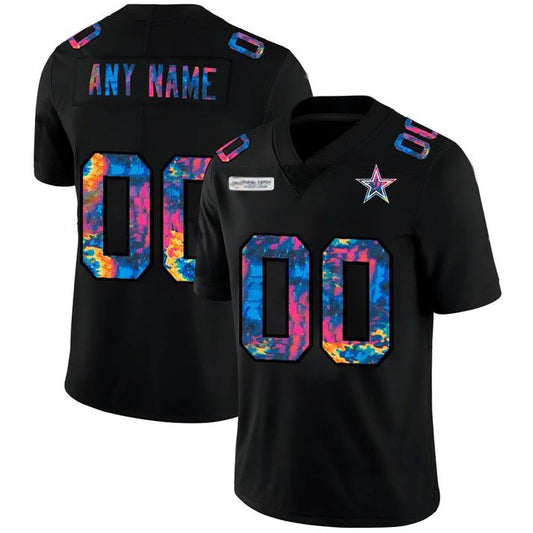 Custom1 Dallas Cowboys Black Crucial Catch Vapor Limited Jerseys Football Jerseys