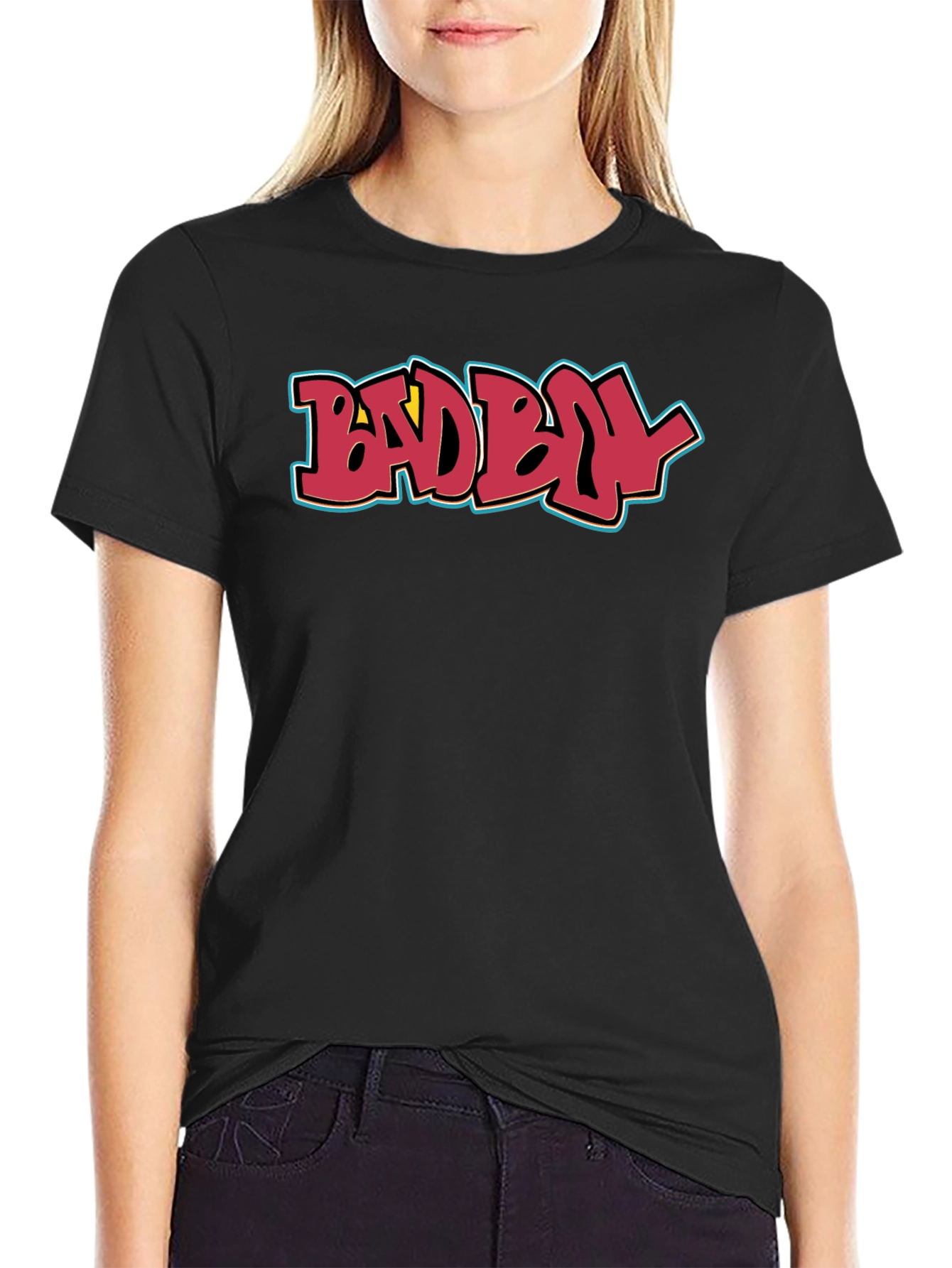Bad Boy Graphic Tee - Black Cotton Casual T-Shirt