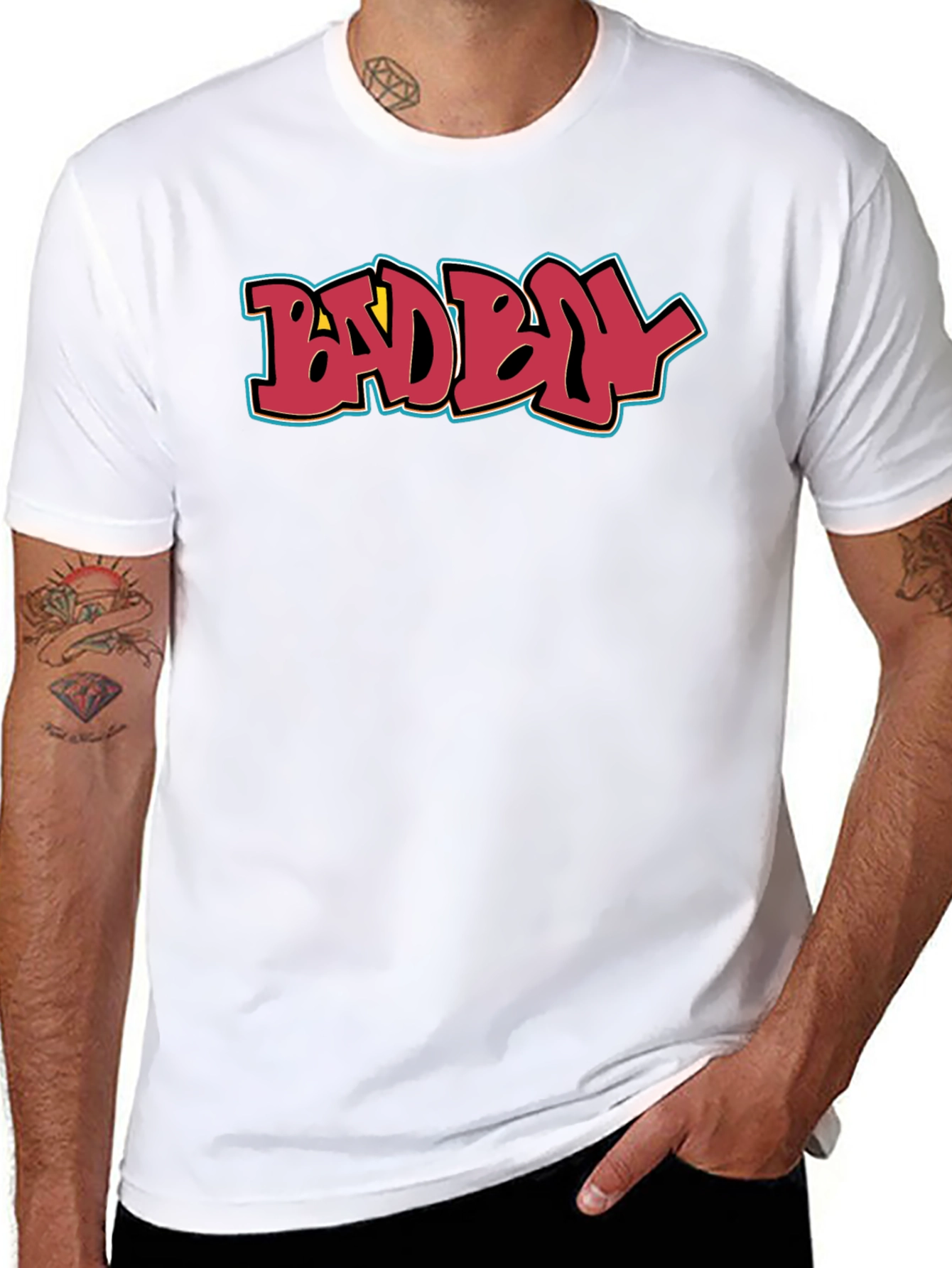 Bad Boy Graphic Tee - Black Cotton Casual T-Shirt