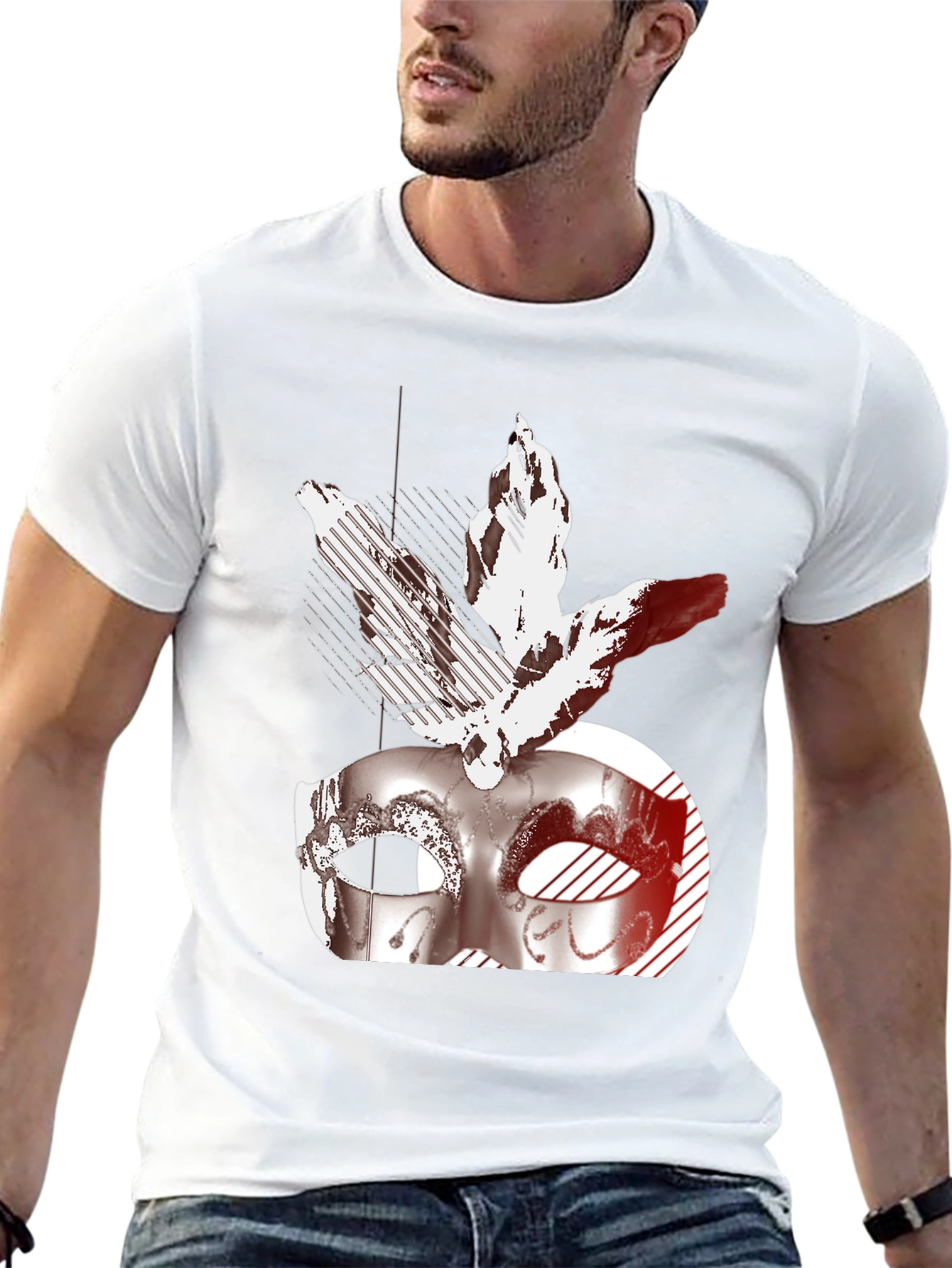 Masquerade Mask Graphic Tee - Black