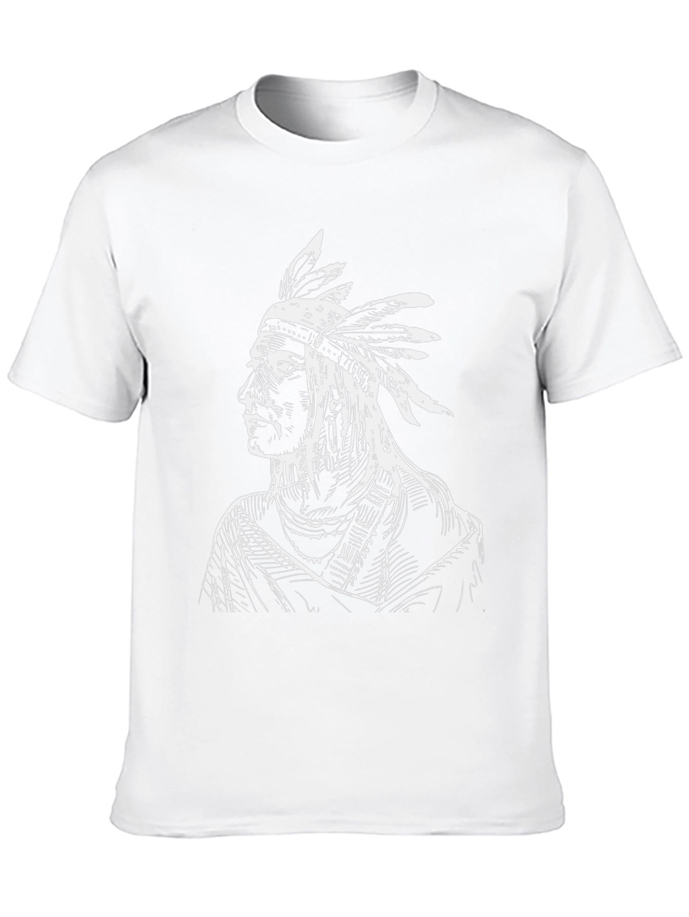 Native American Chief Graphic T-Shirt - Black