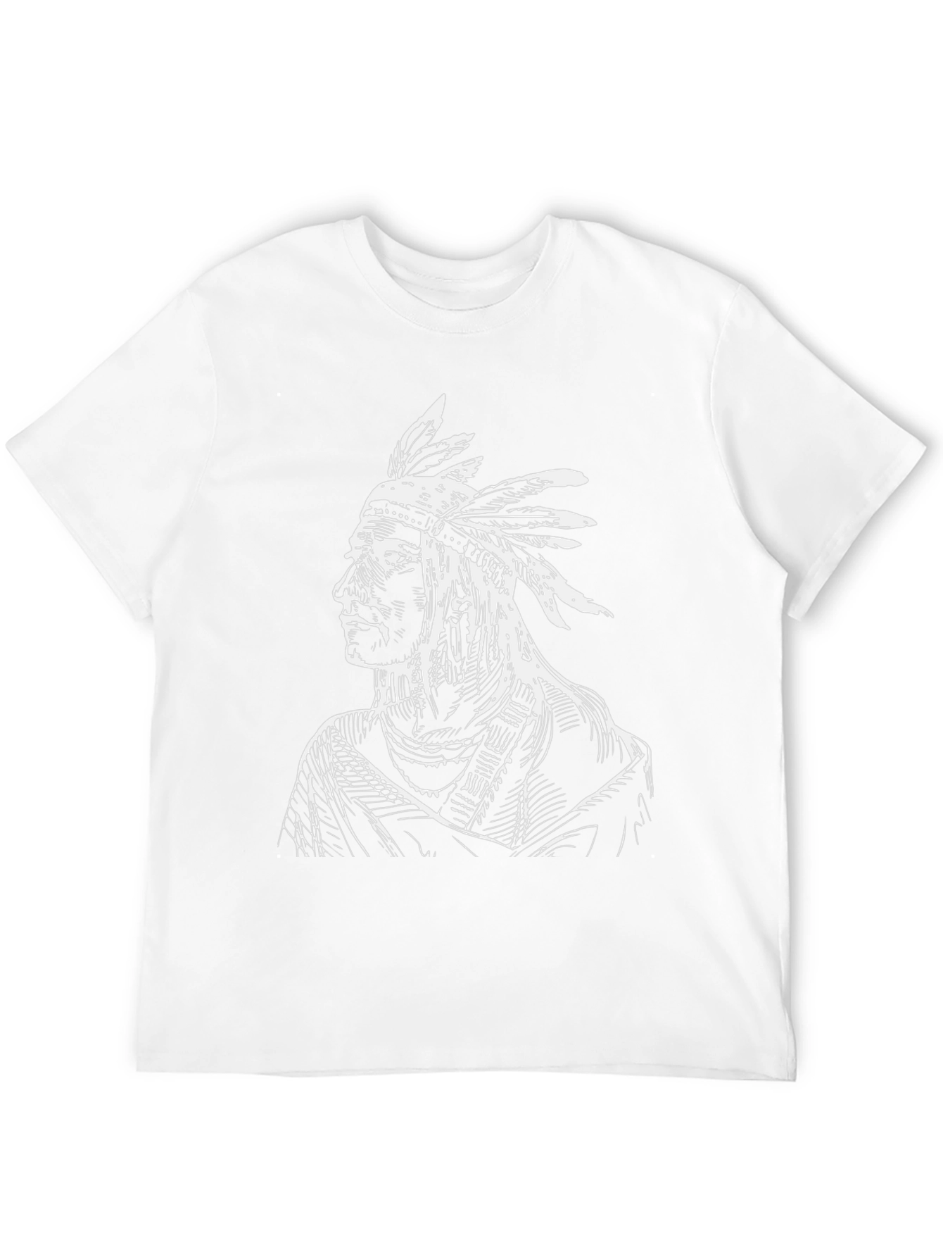 Native American Chief Graphic T-Shirt - Black