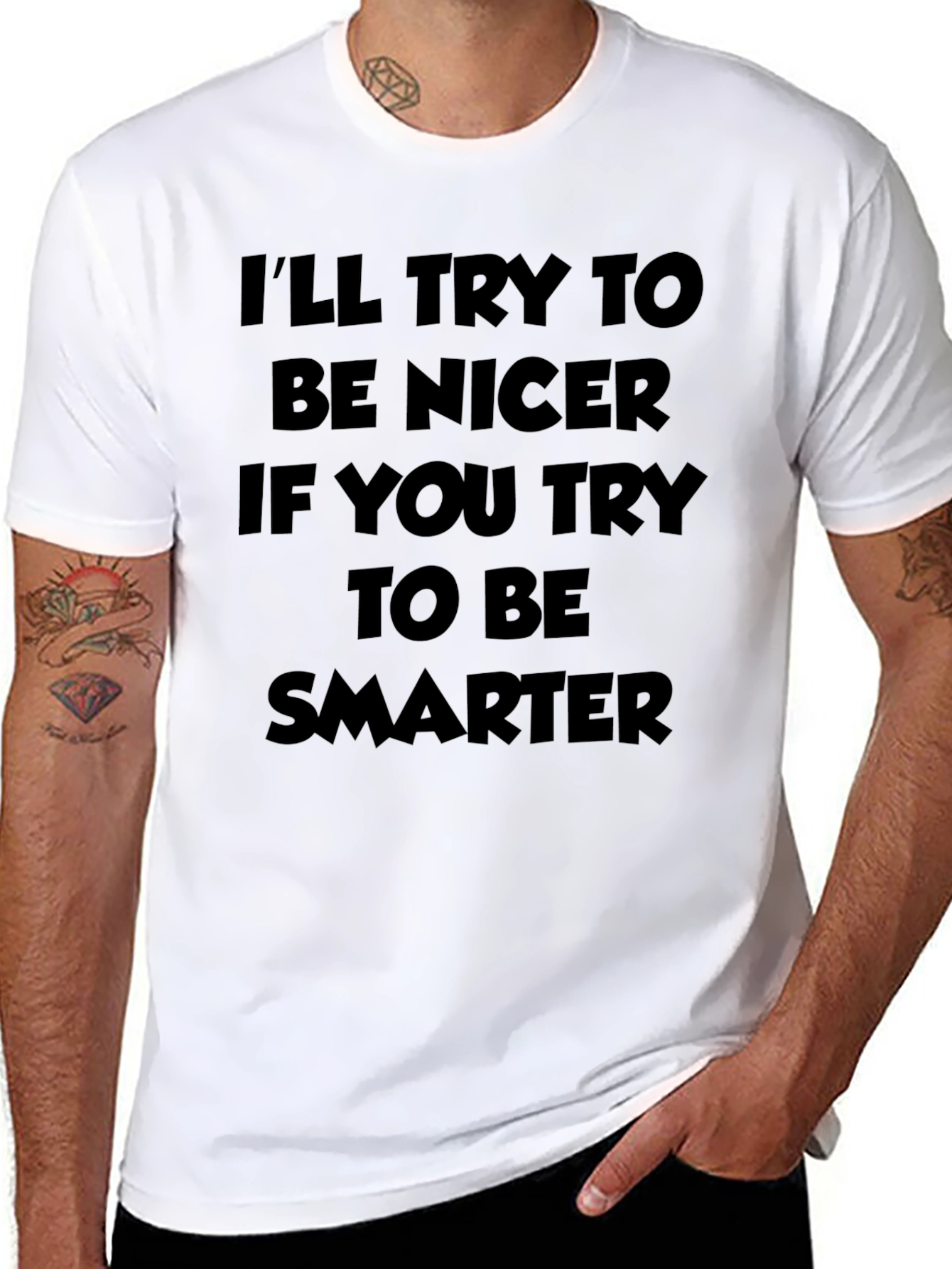 Funny Ill Try To Be Nicer Sarcastic Graphic T-Shirt
