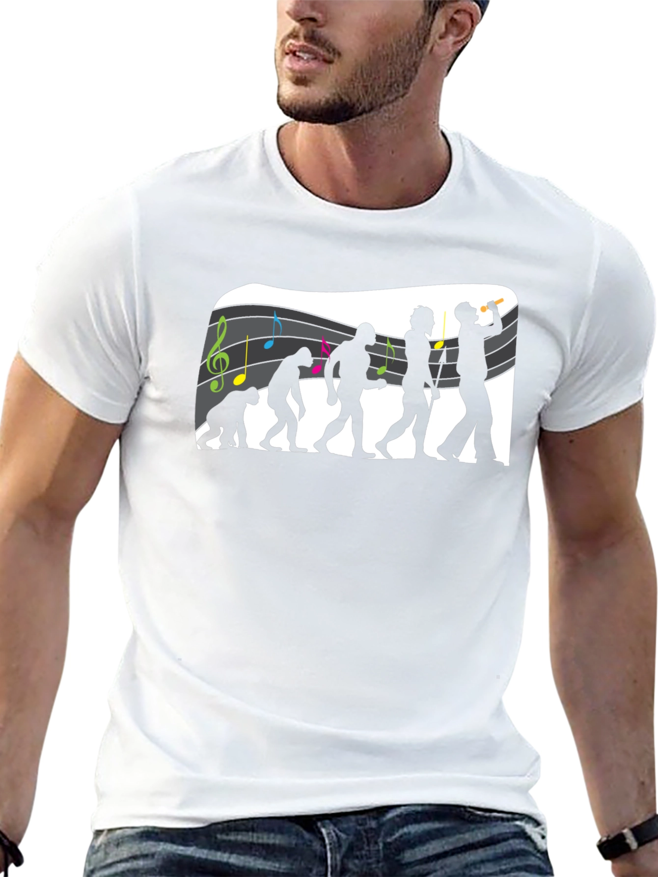 Evolution of Music Mens Black T-Shirt