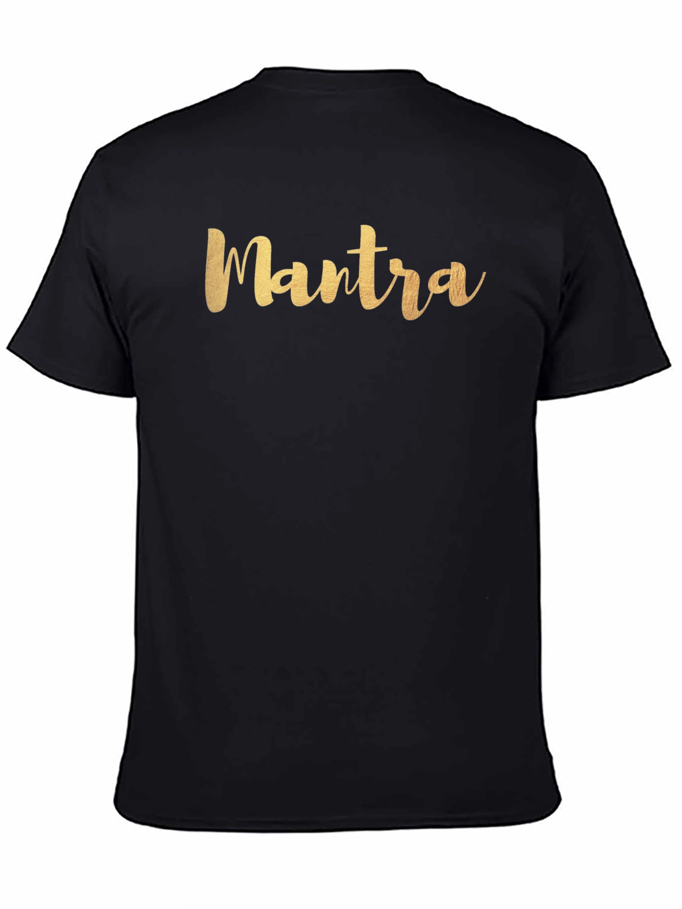 Mantra Gold Script Black T-Shirt