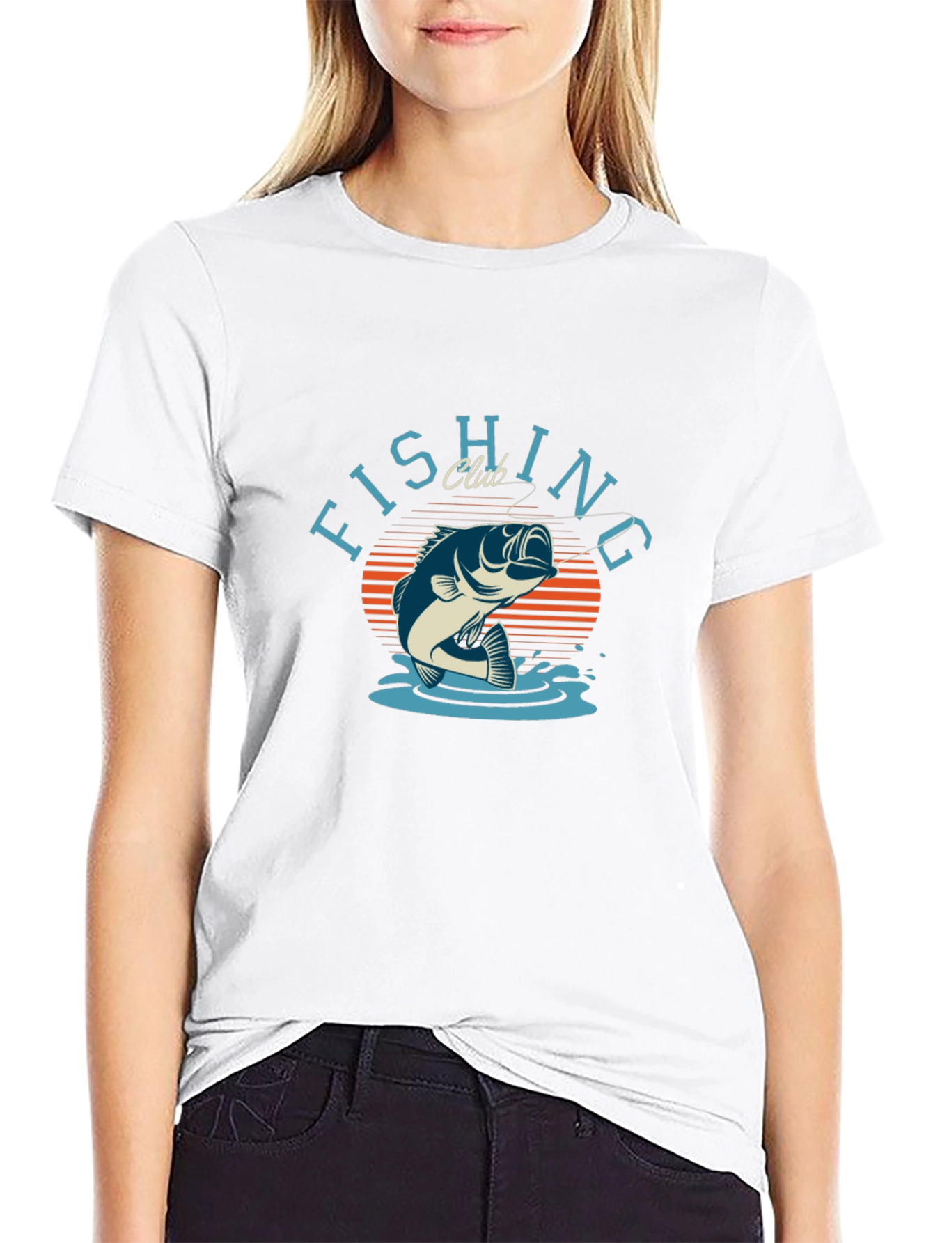 Fishing Club Graphic Tee - Mens Black Cotton T-Shirt
