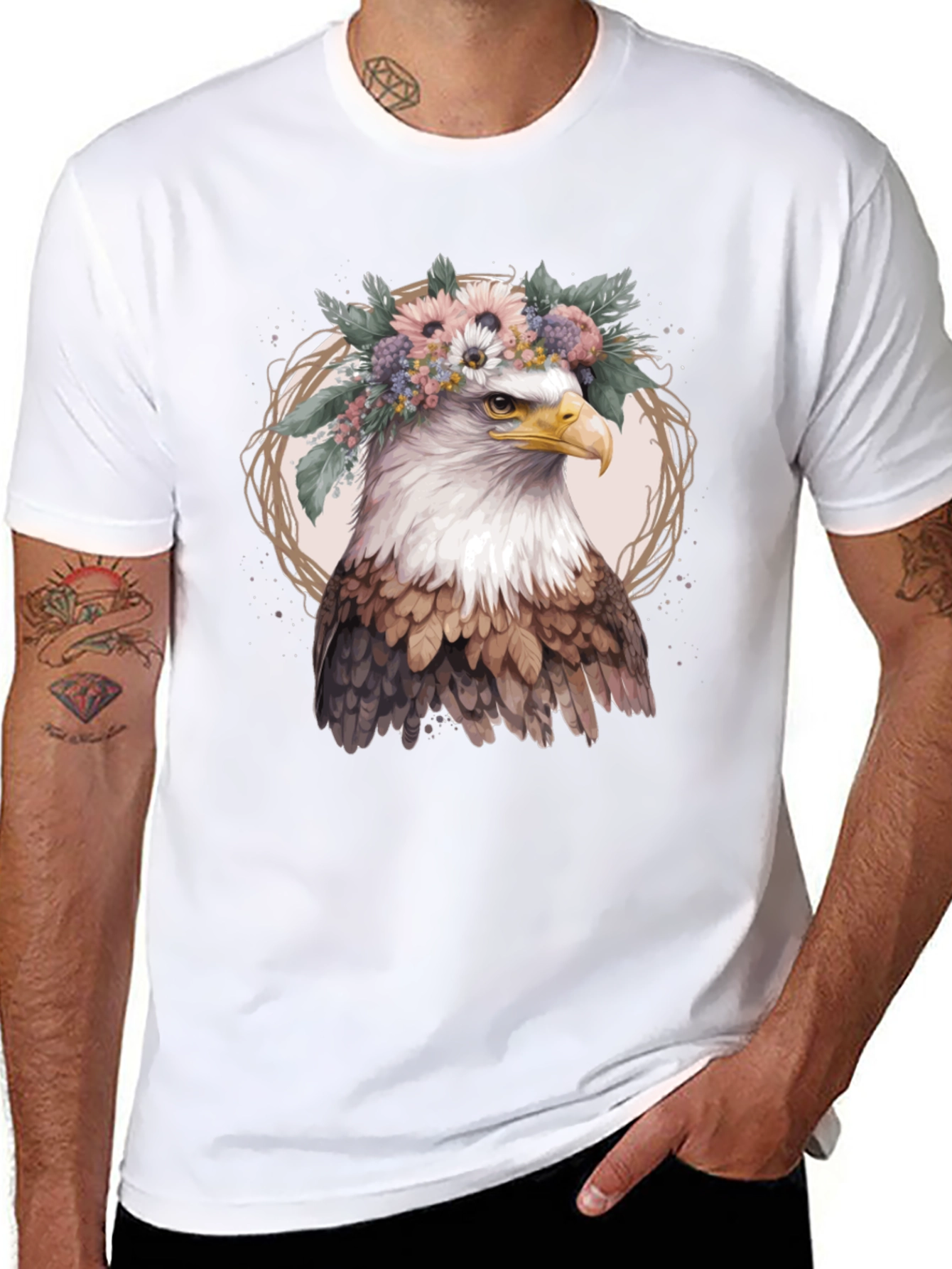 Eagle with Flowers T-Shirt