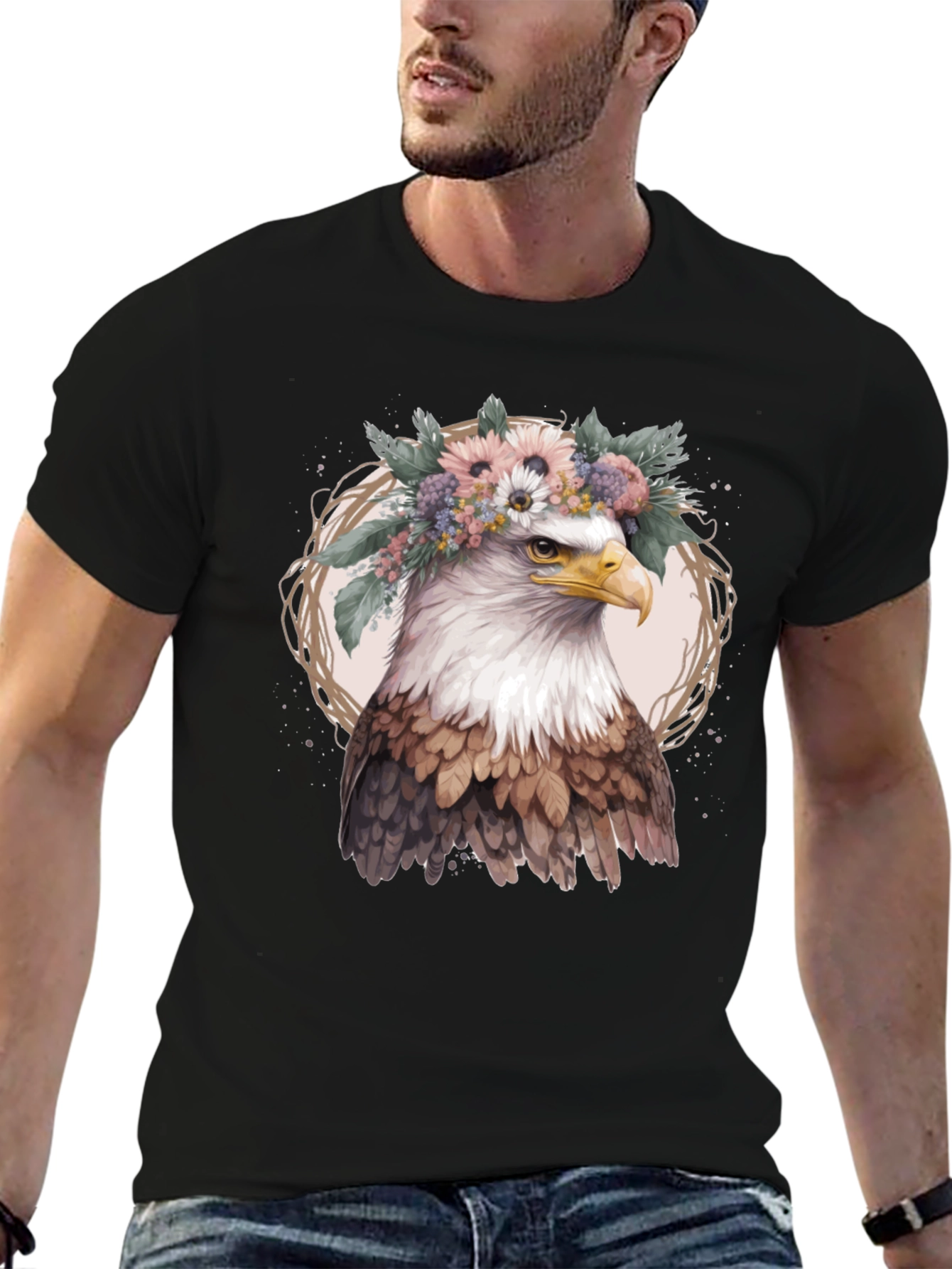 Eagle with Flowers T-Shirt