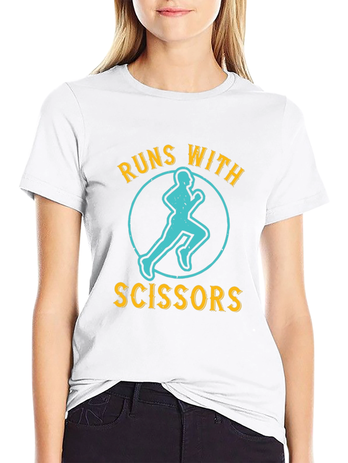 Runs With Scissors T-Shirt - Funny Graphic Tee