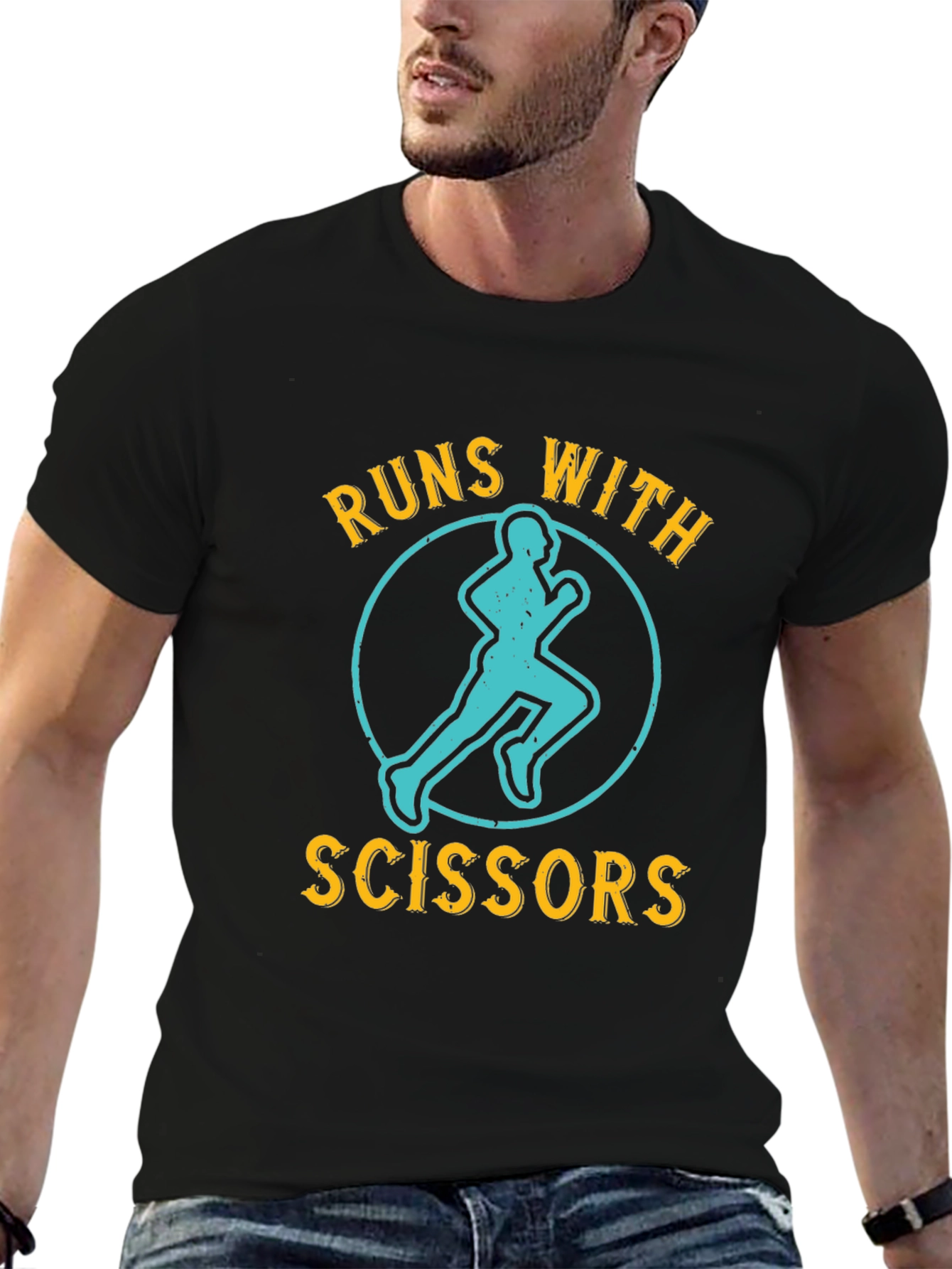 Runs With Scissors T-Shirt - Funny Graphic Tee