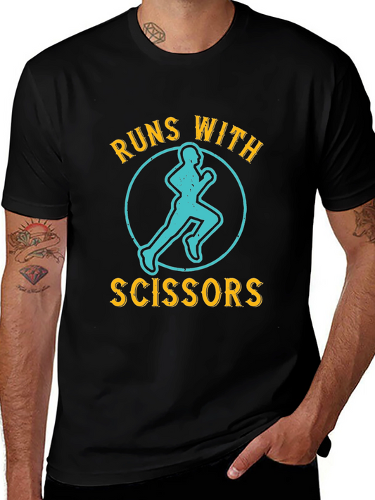 Runs With Scissors T-Shirt - Funny Graphic Tee