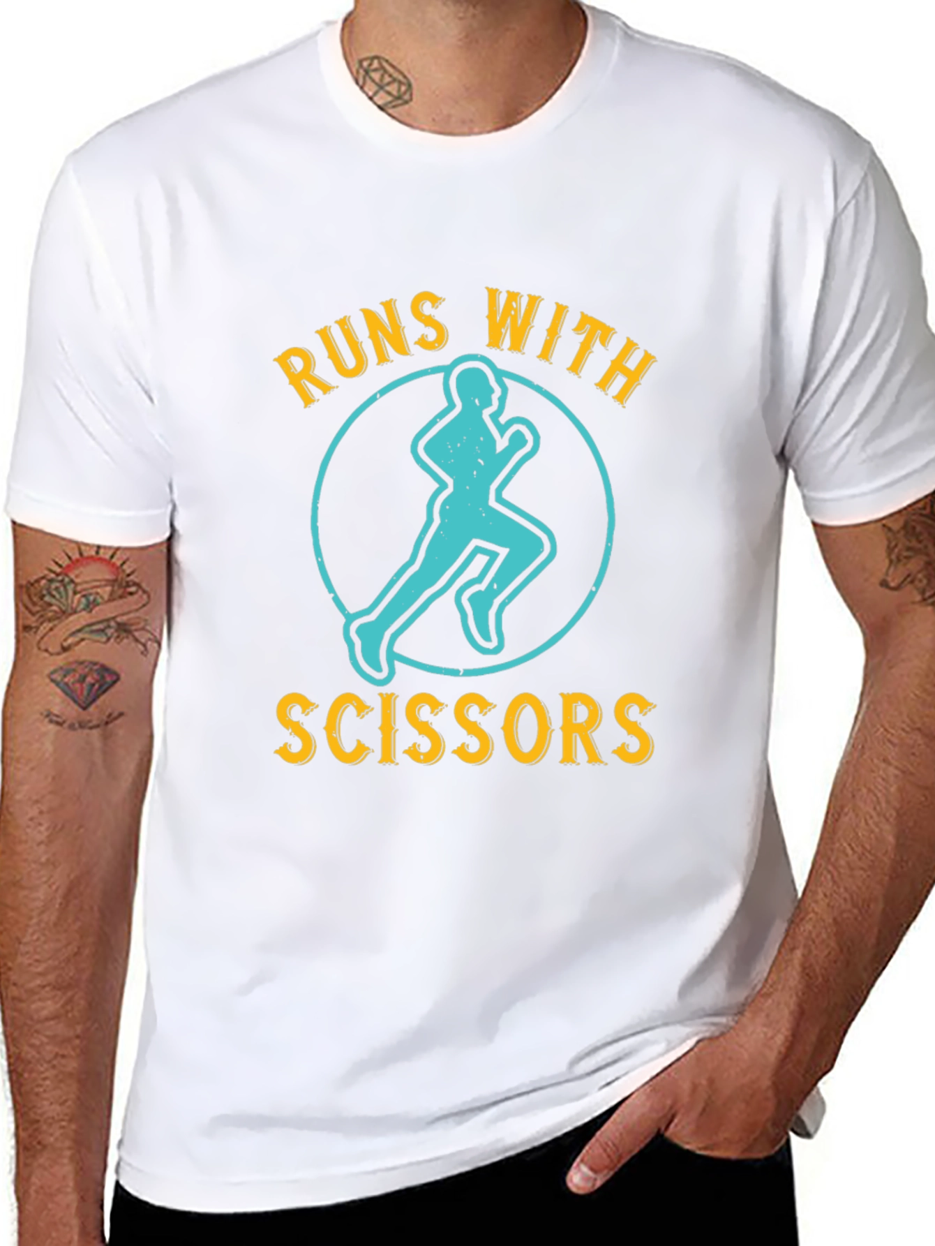 Runs With Scissors T-Shirt - Funny Graphic Tee