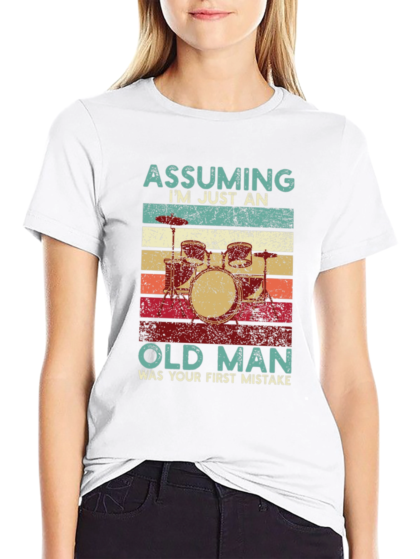 Assuming Old Man Drummer T-Shirt