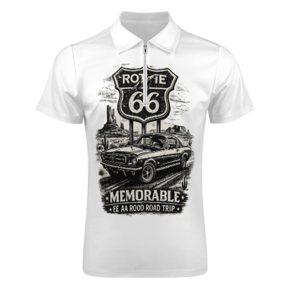 Route 66 Vintage Muscle Car Shirt, Retro American Road Trip Graphic Tee, Classic Desert Highway Apparel, Old School Car Lover Unisex Fashion Top(z706)