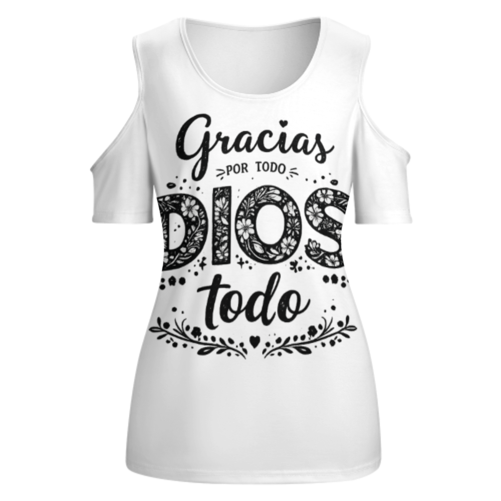 Gracias Por Todo Dios Floral Faith Shirt, Inspirational Spanish Quote Tee, Christian Graphic Top, Cute Floral Typography Shirt, Faith Based Gift for Women(z711)
