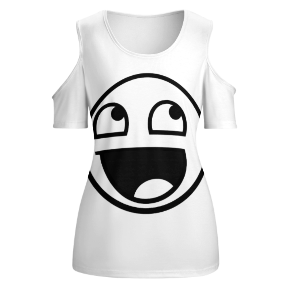 Funny Smiley Face Graphic Tee, Retro Meme Inspired Shirt, Minimalist Cartoon Expression Top, Casual Streetwear Graphic T-Shirt(z719)