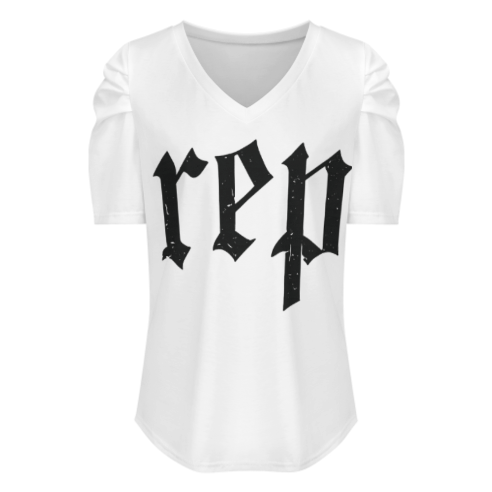 Vintage Gothic REP Letter Shirt, Old English Streetwear Graphic Tee, Minimal Black Letter Aesthetic Top, Urban Y2K Fashion Apparel, Retro Typographic Shirt(z699)