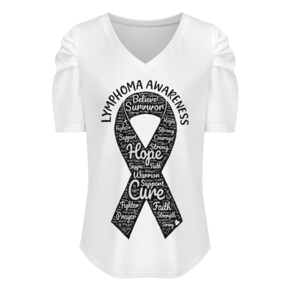 Lymphoma Awareness Hope Ribbon Shirt, Inspirational Cancer Support Tee, Survivor Strength Graphic Top, Awareness Month Gift, Faith Courage Motivation Apparel(z697)