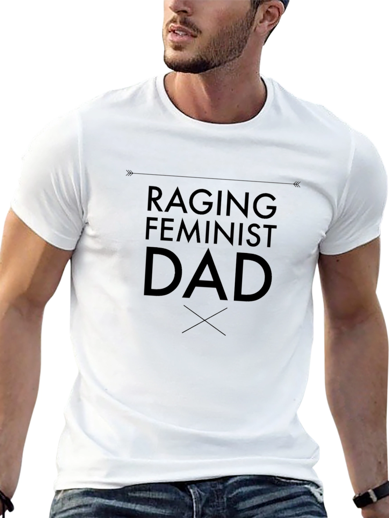 Raging Feminist Dad Black Graphic Tee