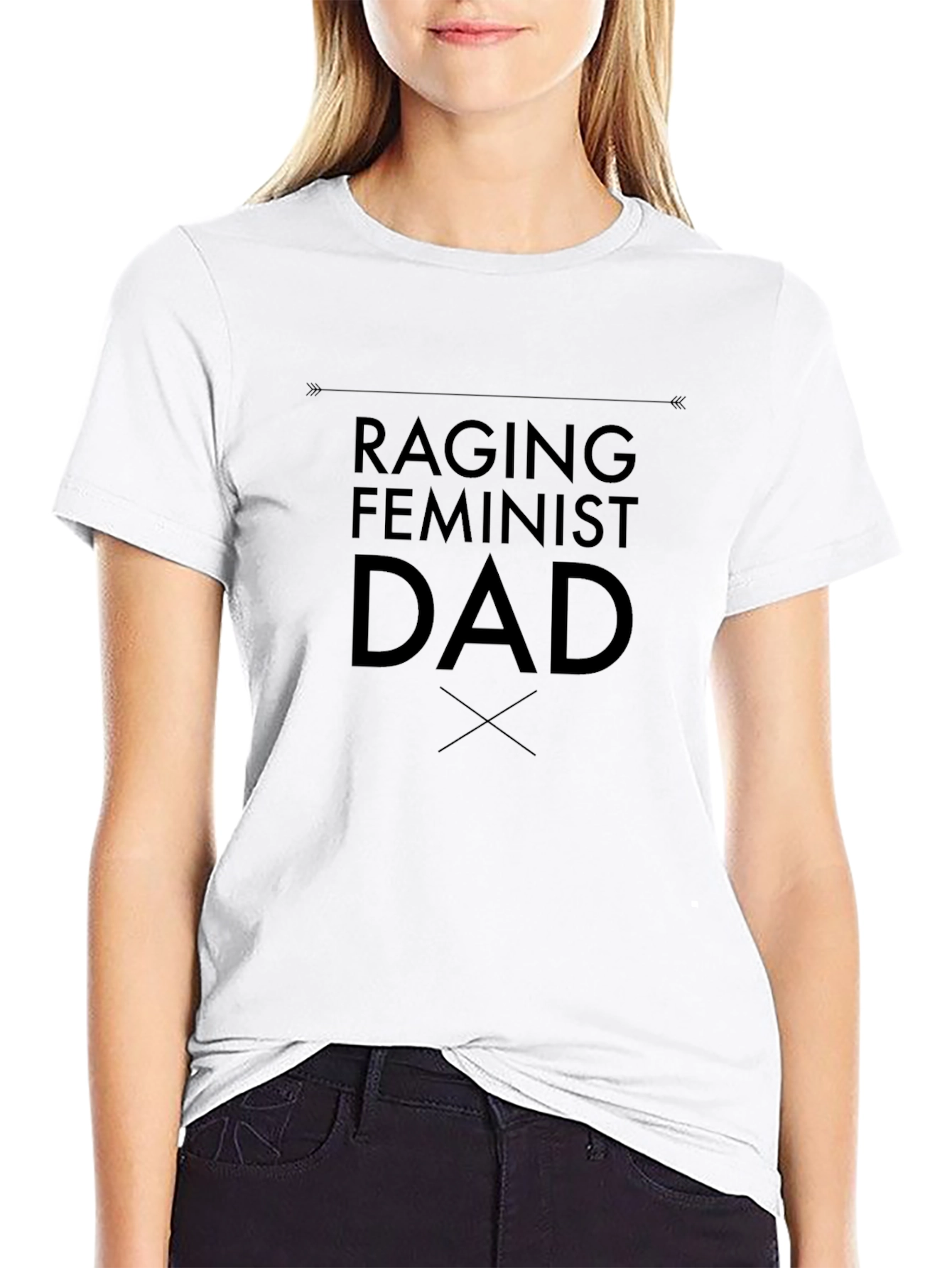 Raging Feminist Dad Black Graphic Tee