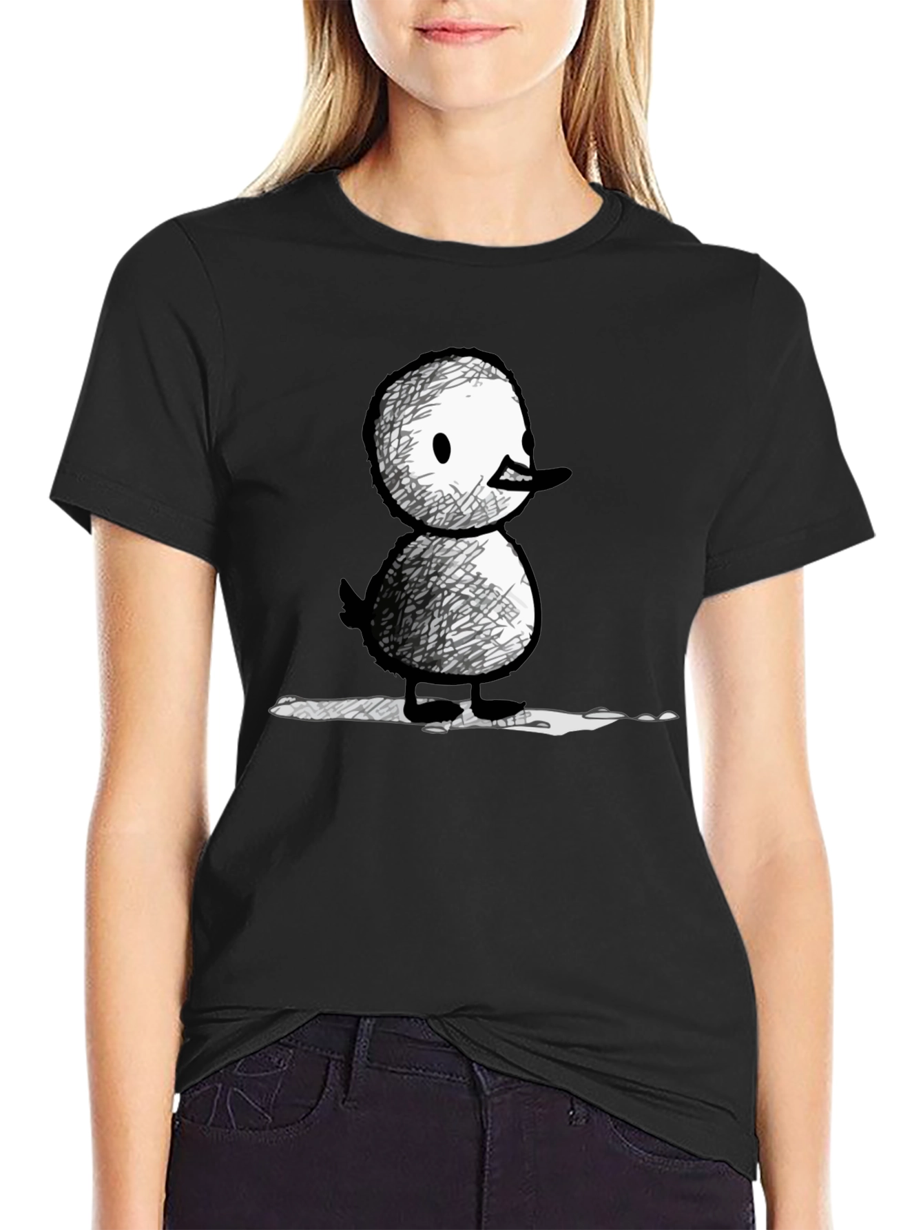 Quirky Duck Graphic Tee - Unisex Black T-Shirt