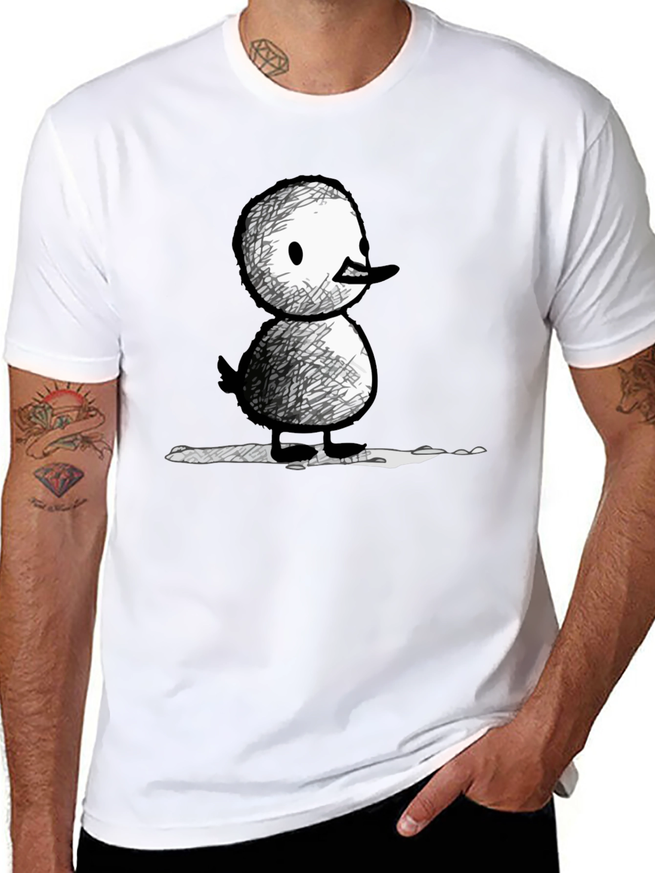 Quirky Duck Graphic Tee - Unisex Black T-Shirt