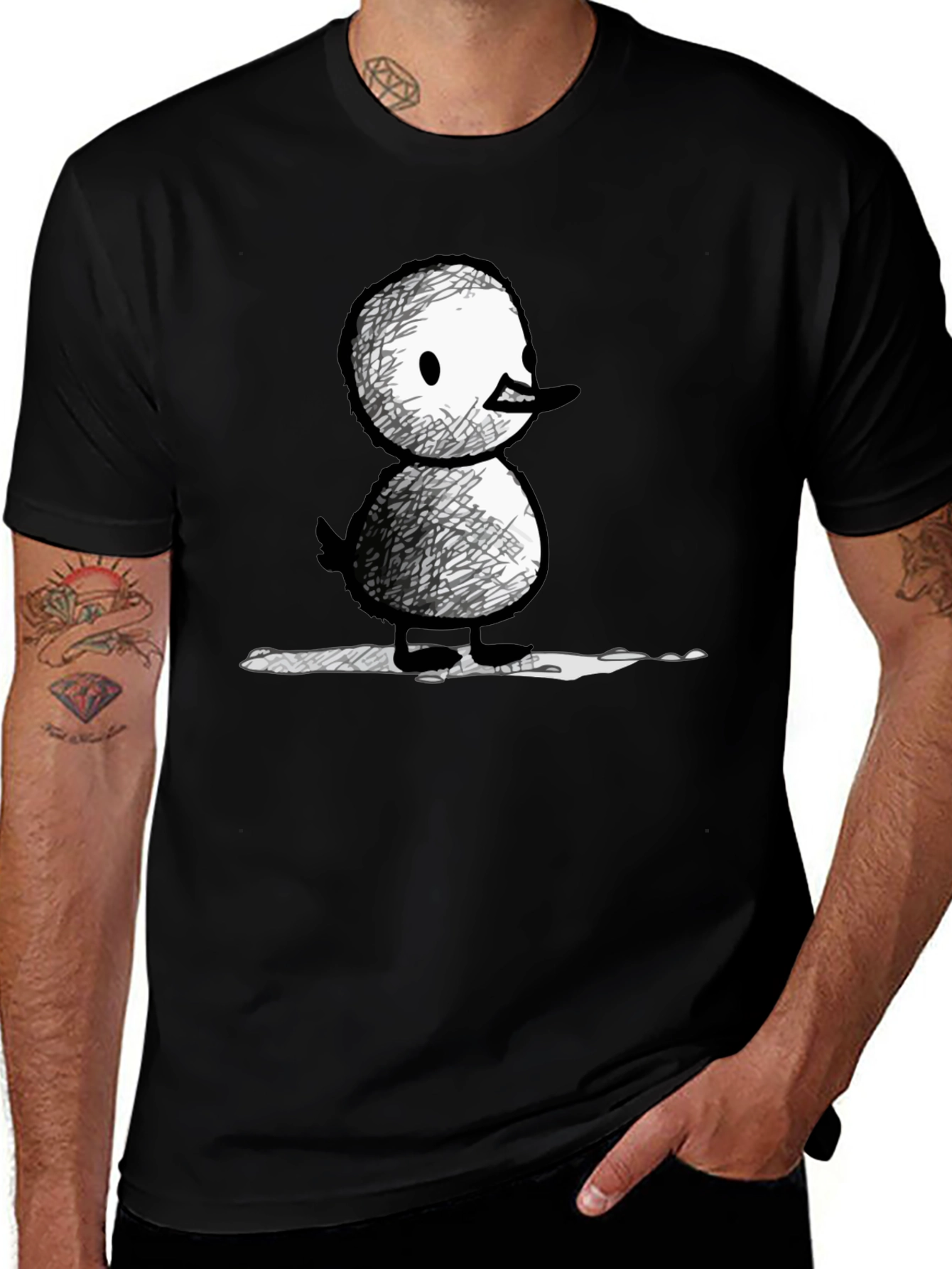Quirky Duck Graphic Tee - Unisex Black T-Shirt