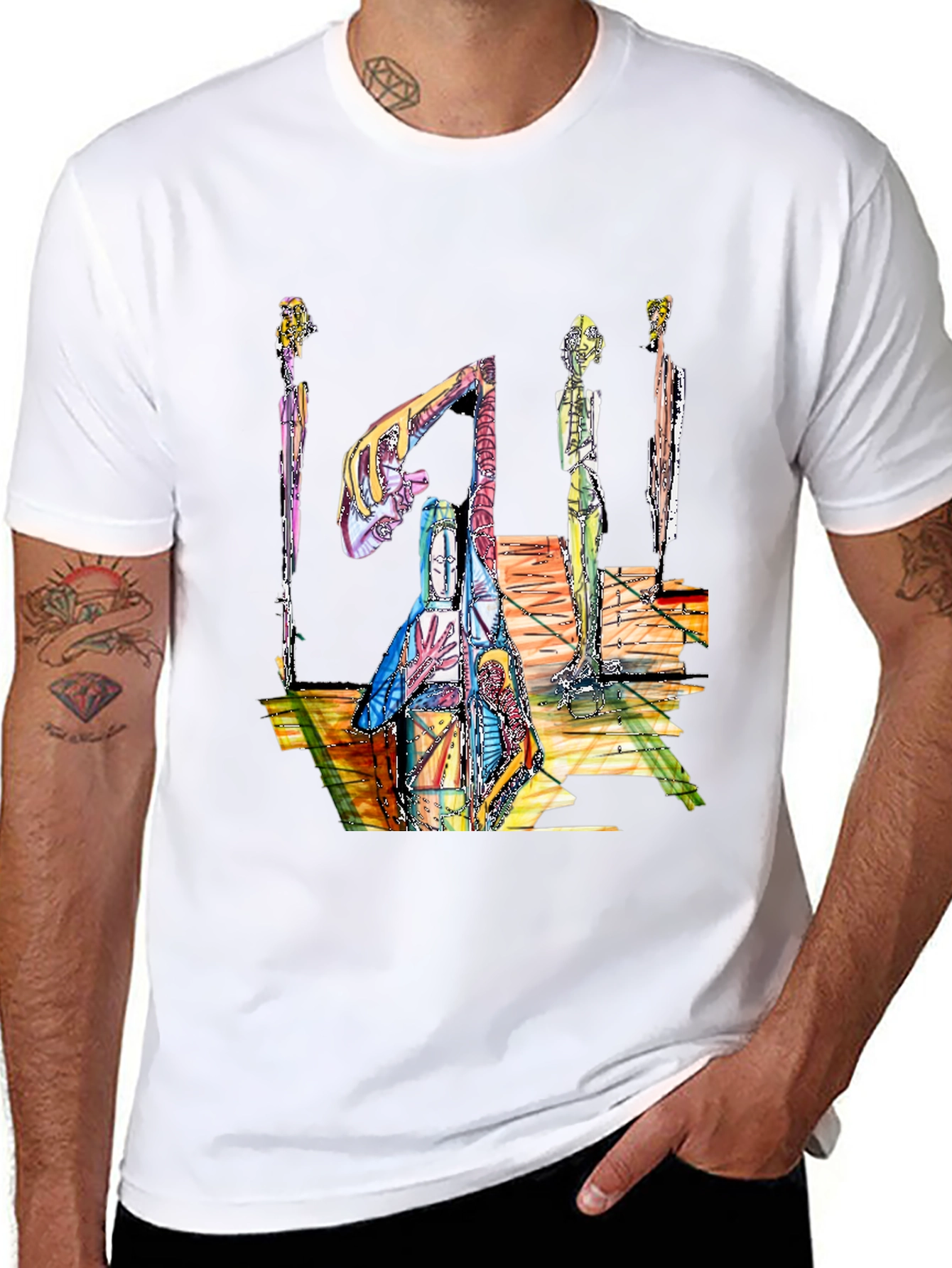 Abstract Art Print Black T-Shirt