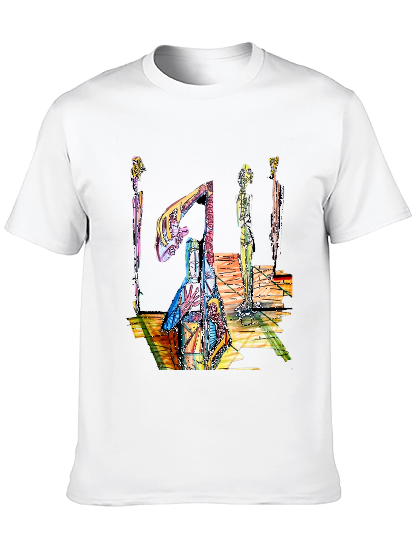 Abstract Art Print Black T-Shirt