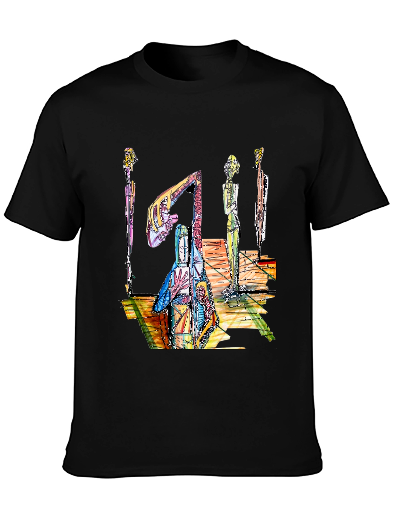 Abstract Art Print Black T-Shirt