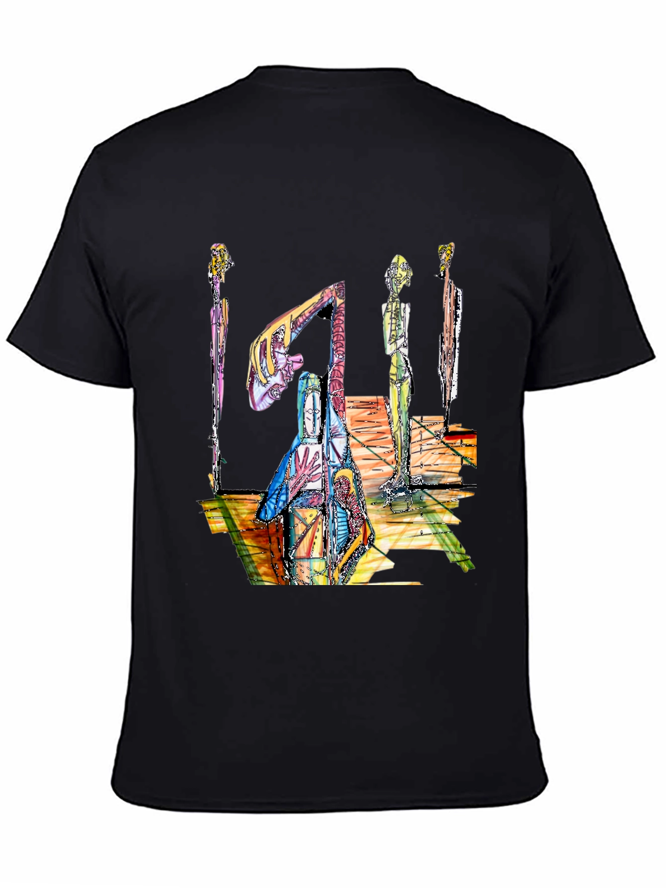 Abstract Art Print Black T-Shirt