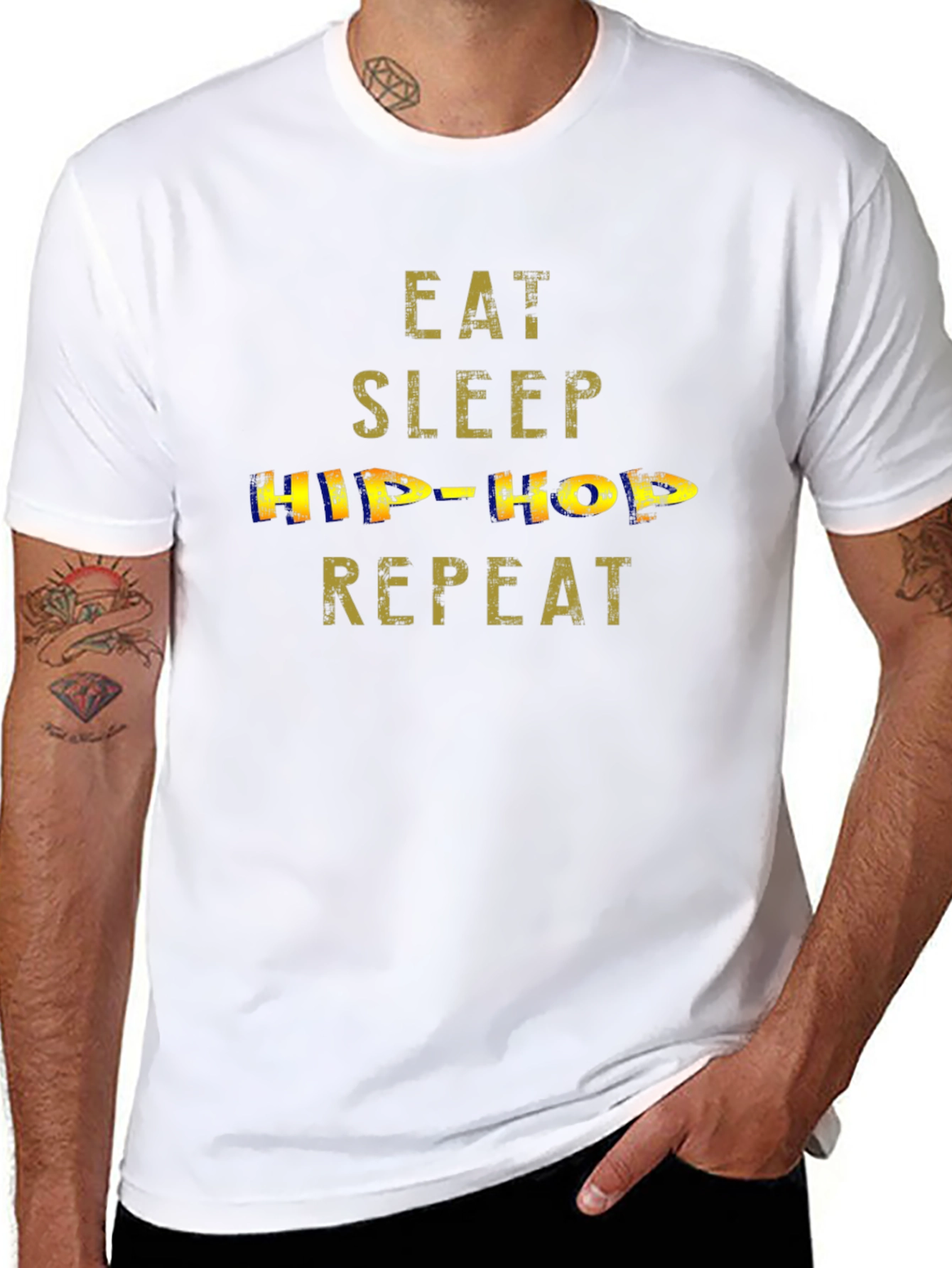 Eat Sleep Hip-Hop Repeat Black T-Shirt