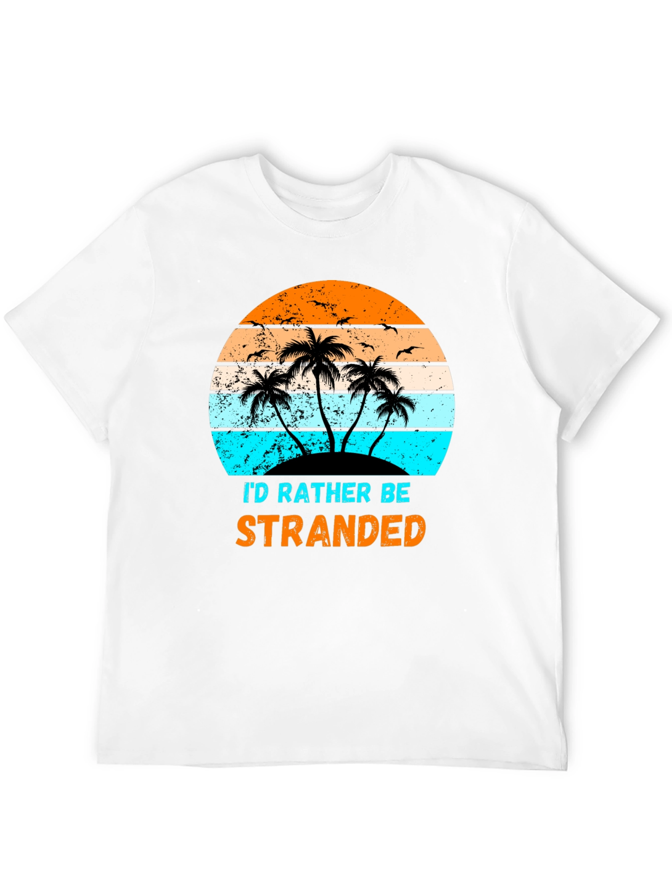 Id Rather Be Stranded Palm Tree Graphic Tee
