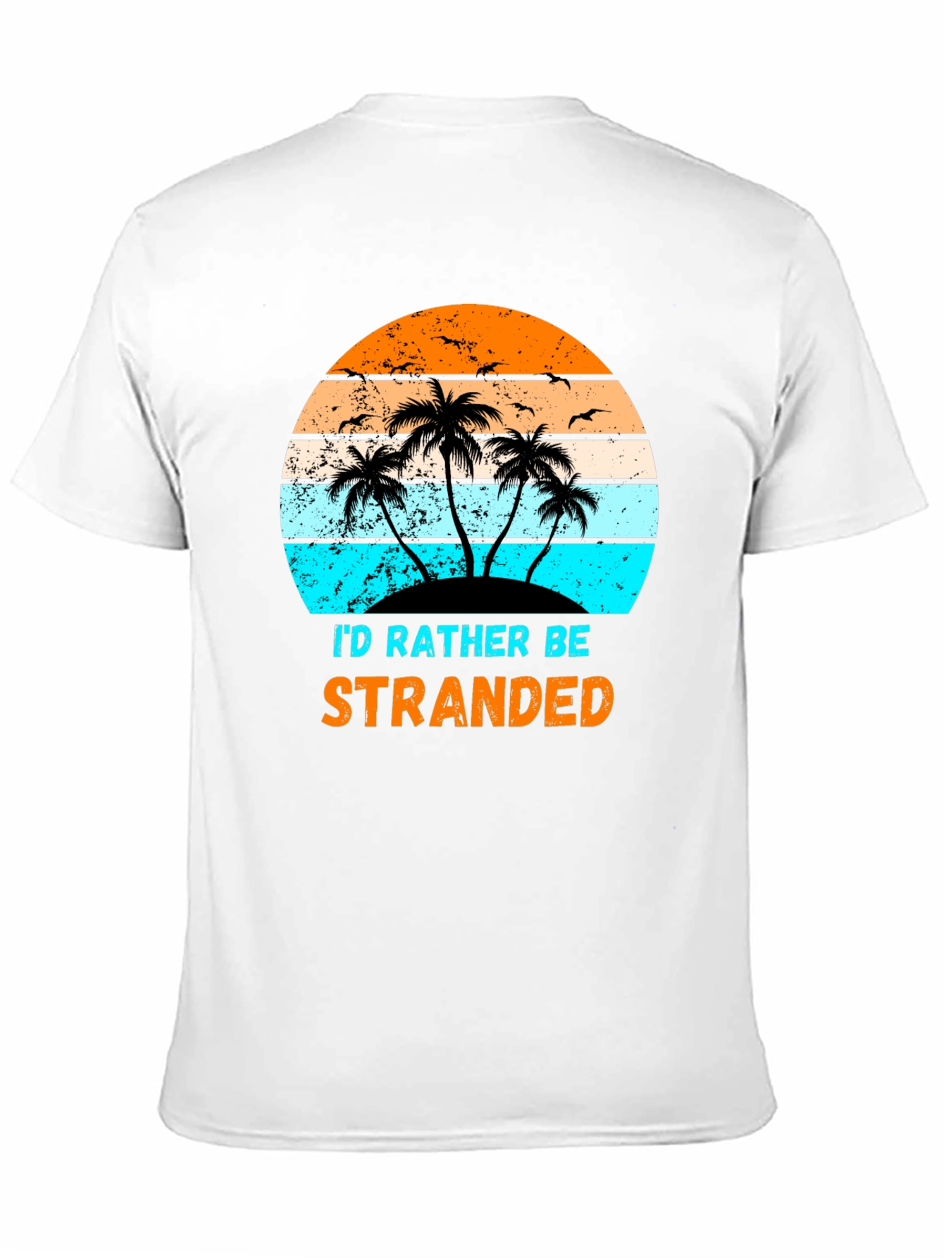 Id Rather Be Stranded Palm Tree Graphic Tee