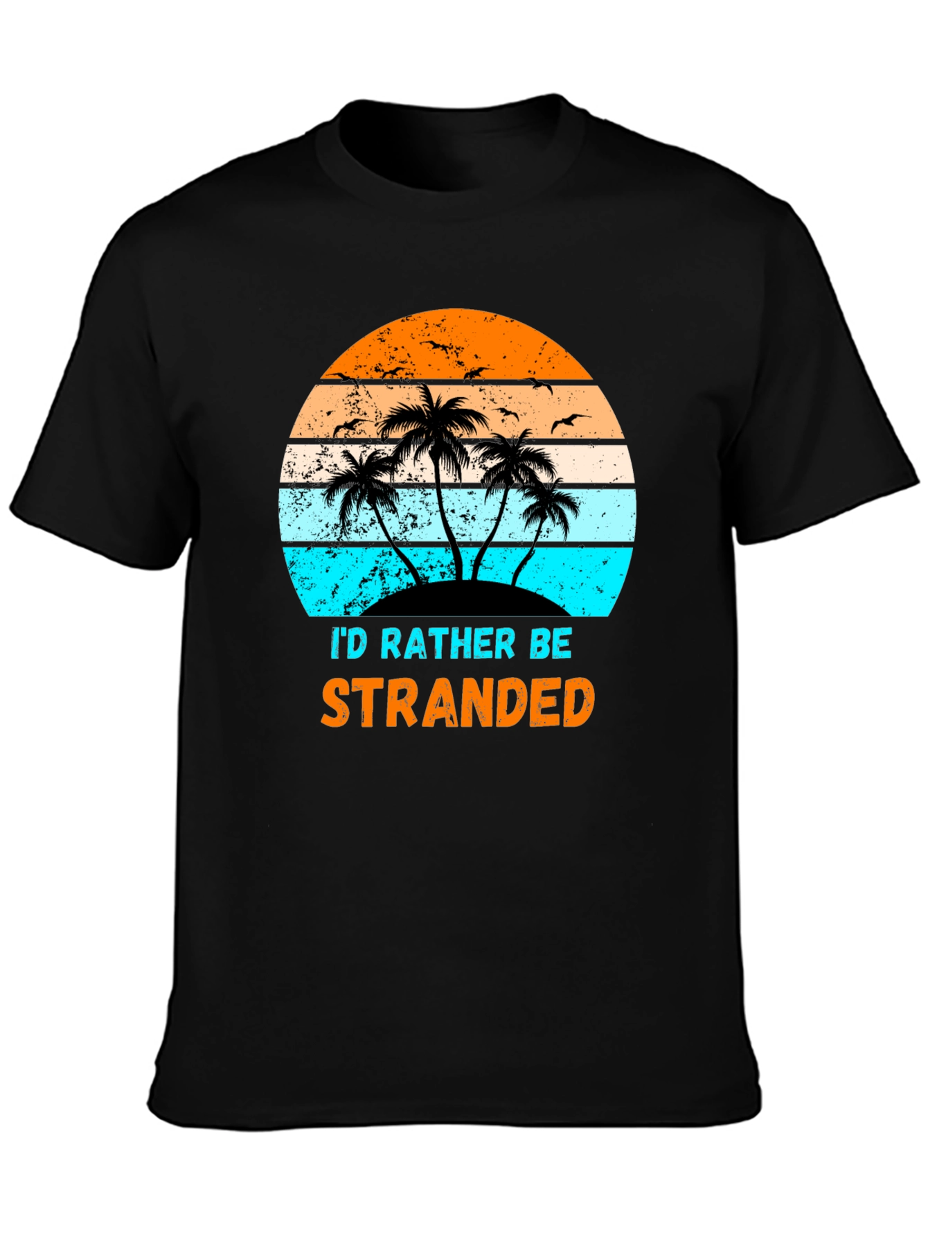 Id Rather Be Stranded Palm Tree Graphic Tee