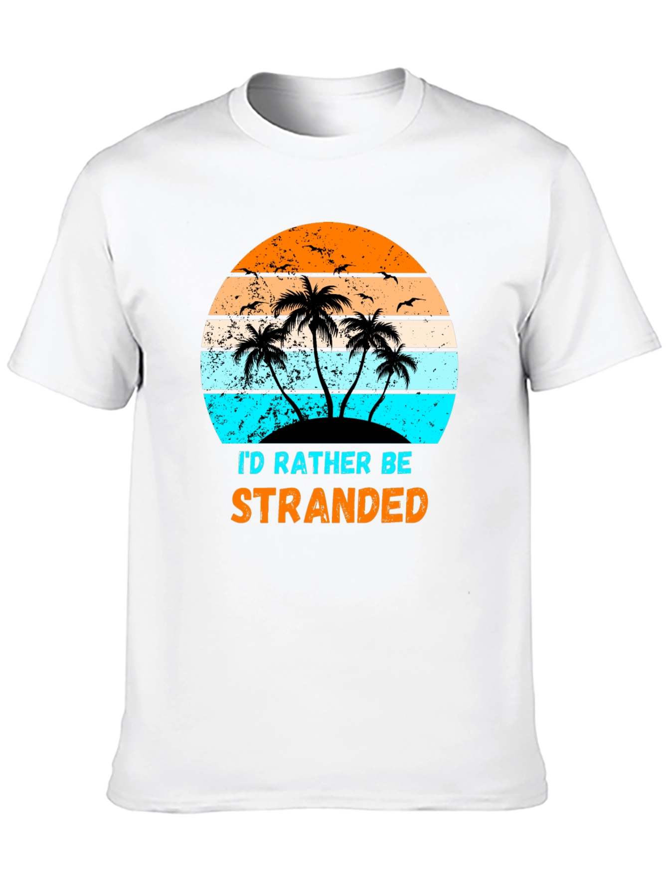 Id Rather Be Stranded Palm Tree Graphic Tee