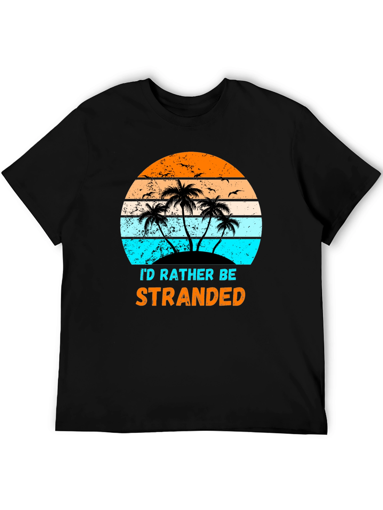 Id Rather Be Stranded Palm Tree Graphic Tee