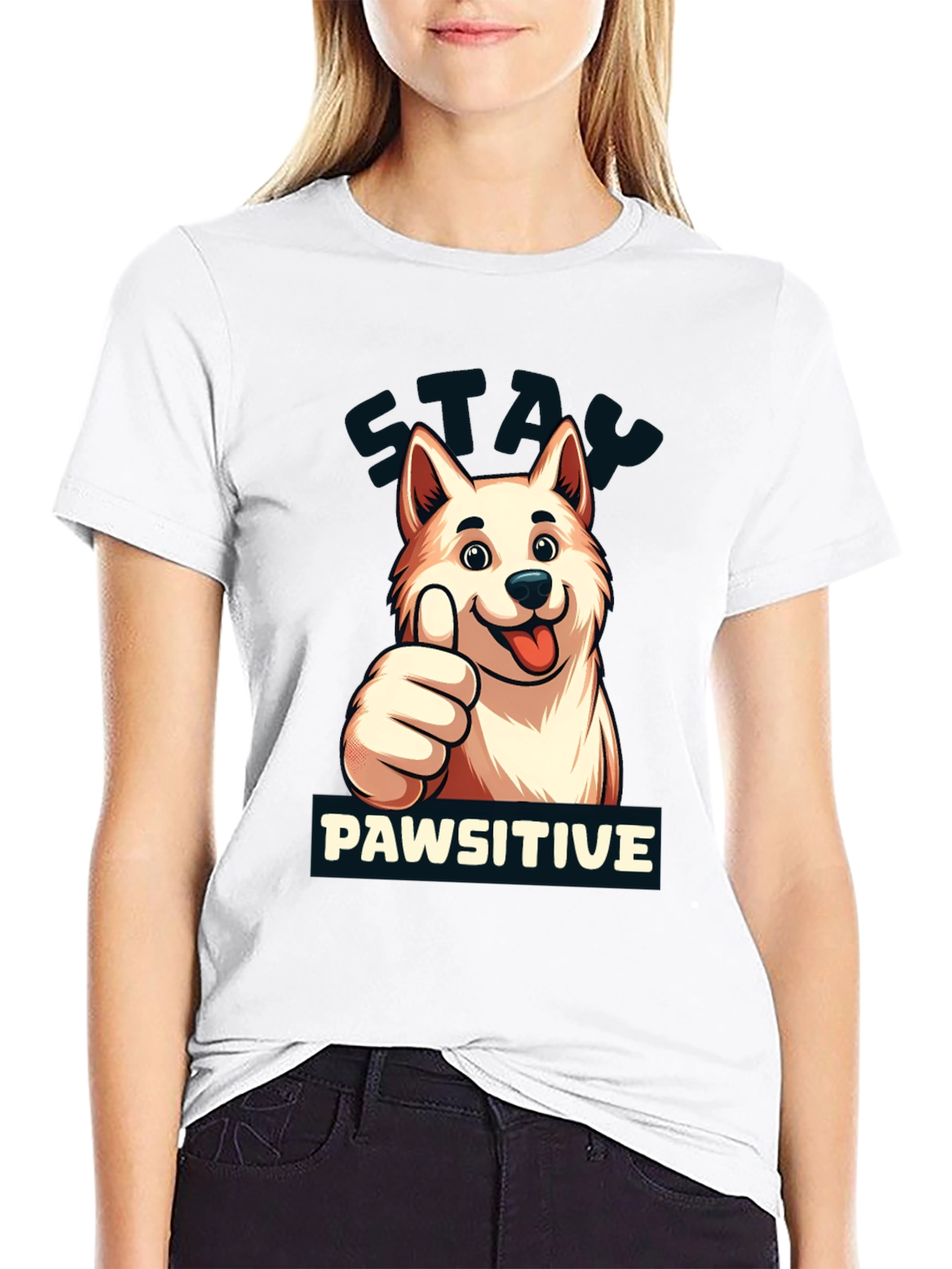 Stay Pawsitive T-Shirt - Dog Lover Apparel