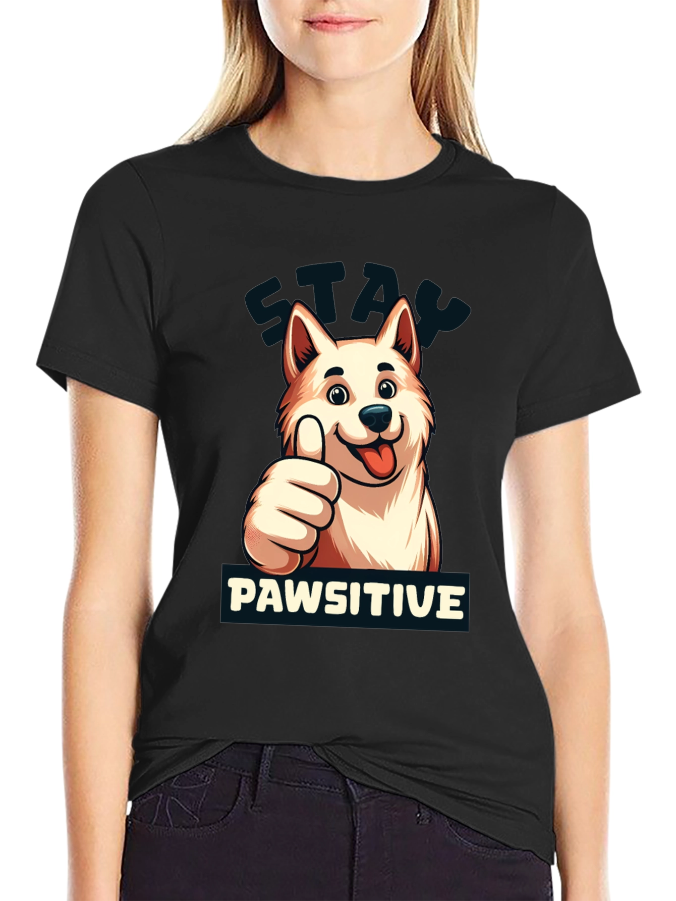 Stay Pawsitive T-Shirt - Dog Lover Apparel