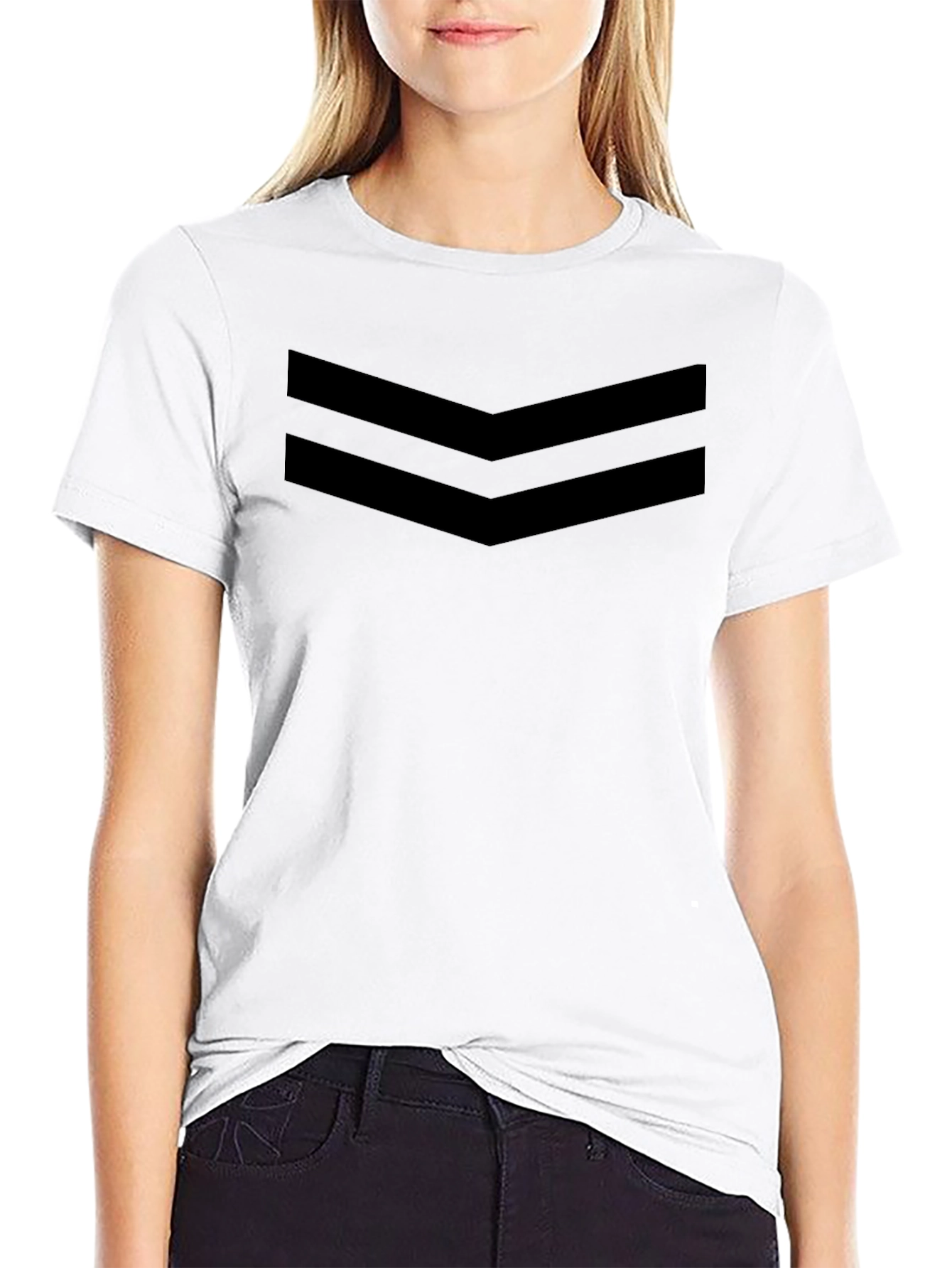 Stylish Black Chevron Tee - Modern Design