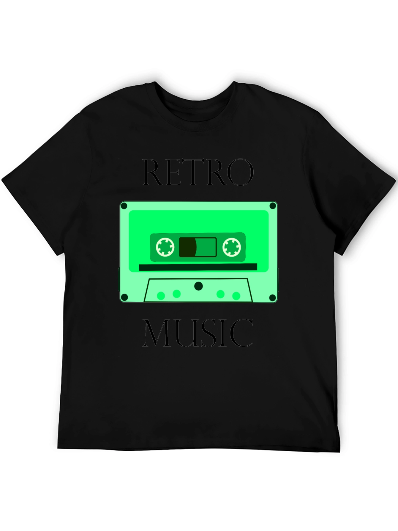 Retro Music Graphic Tee - Cassette Tape Design