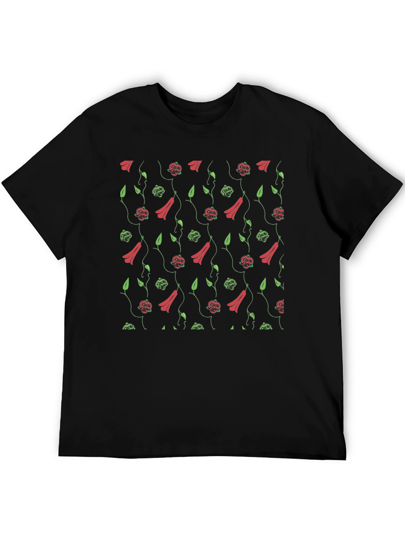 Floral Print Black T-Shirt