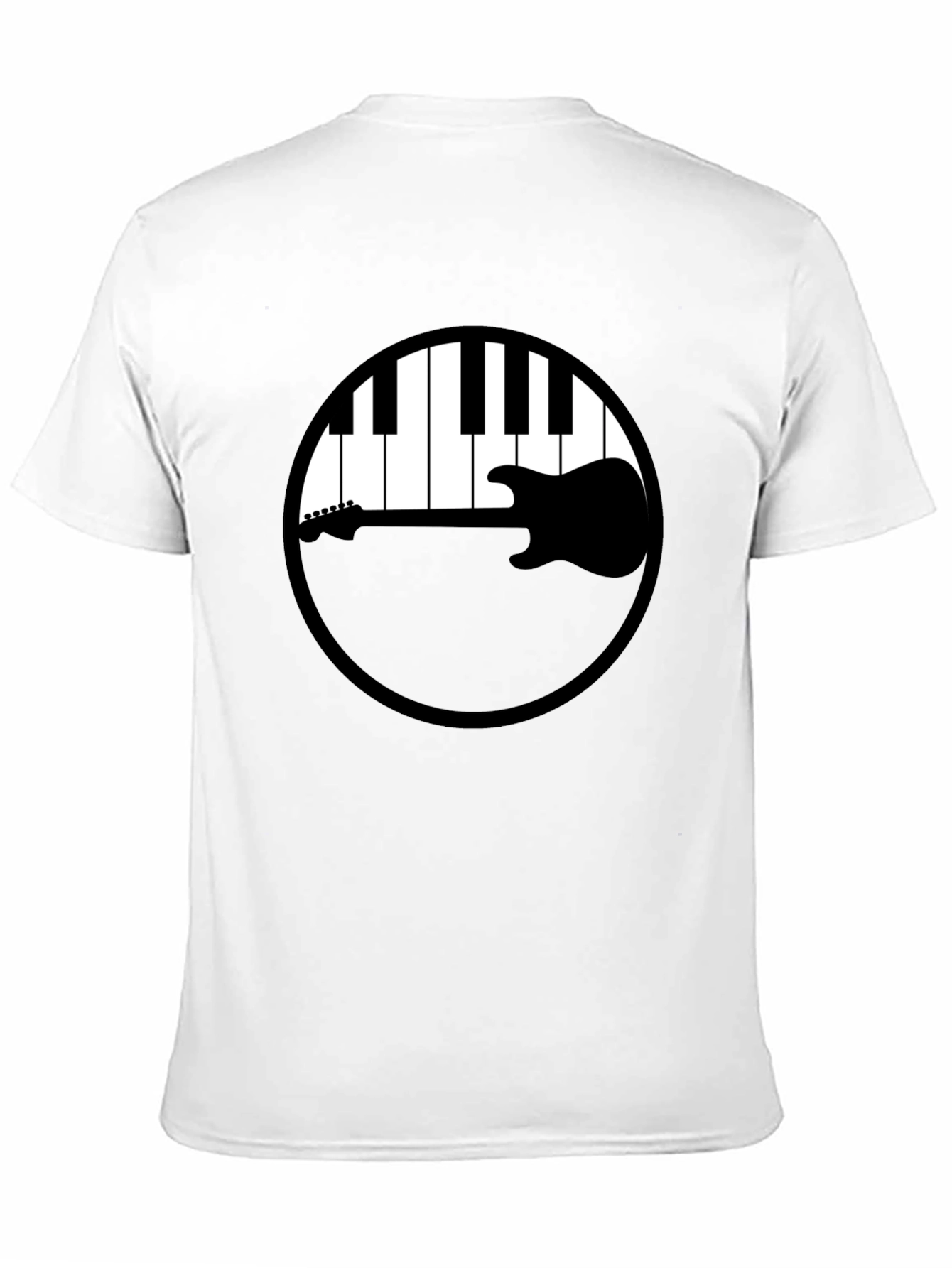 Music Lovers Tee: Piano Keys & Guitar