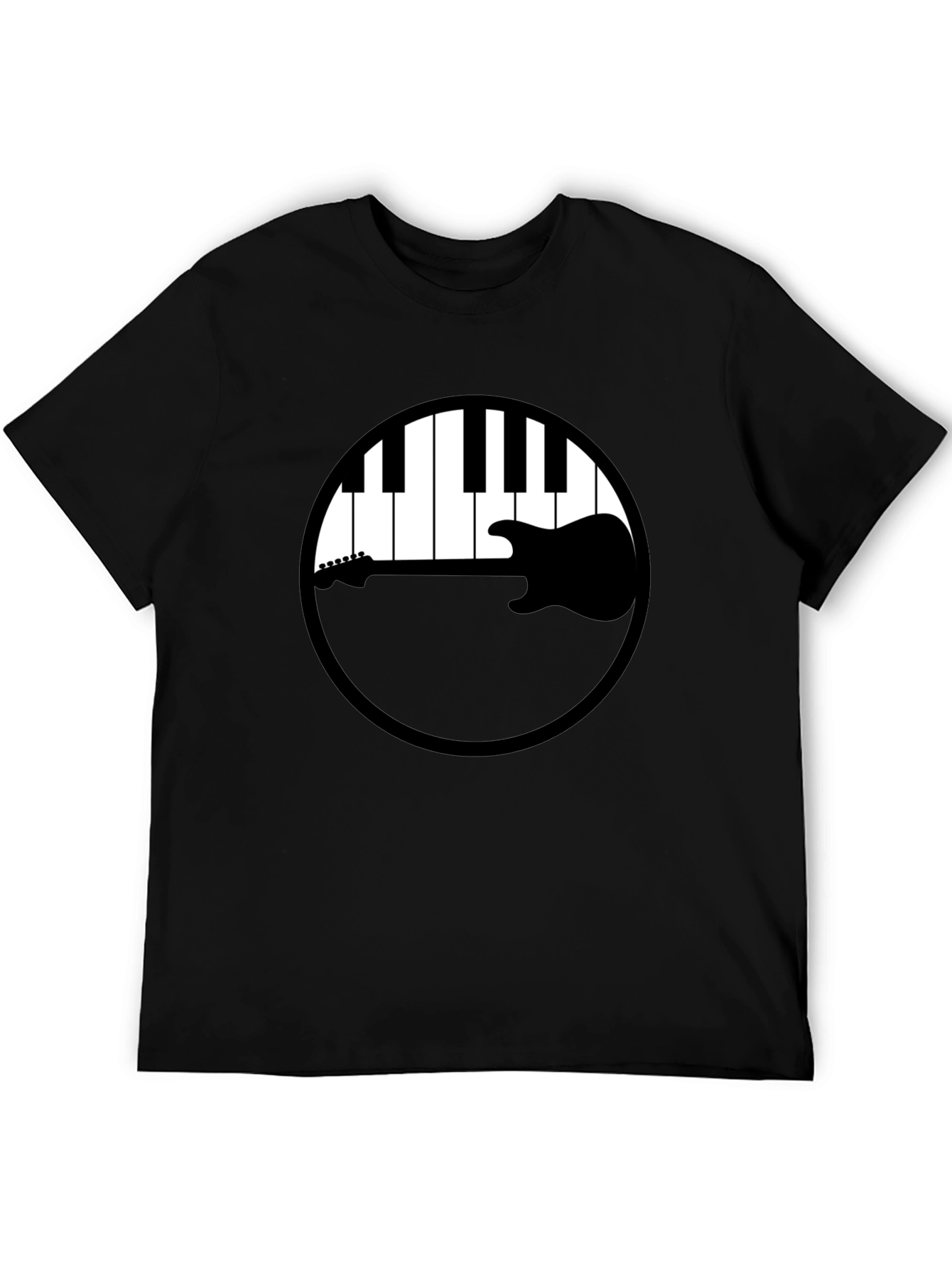 Music Lovers Tee: Piano Keys & Guitar