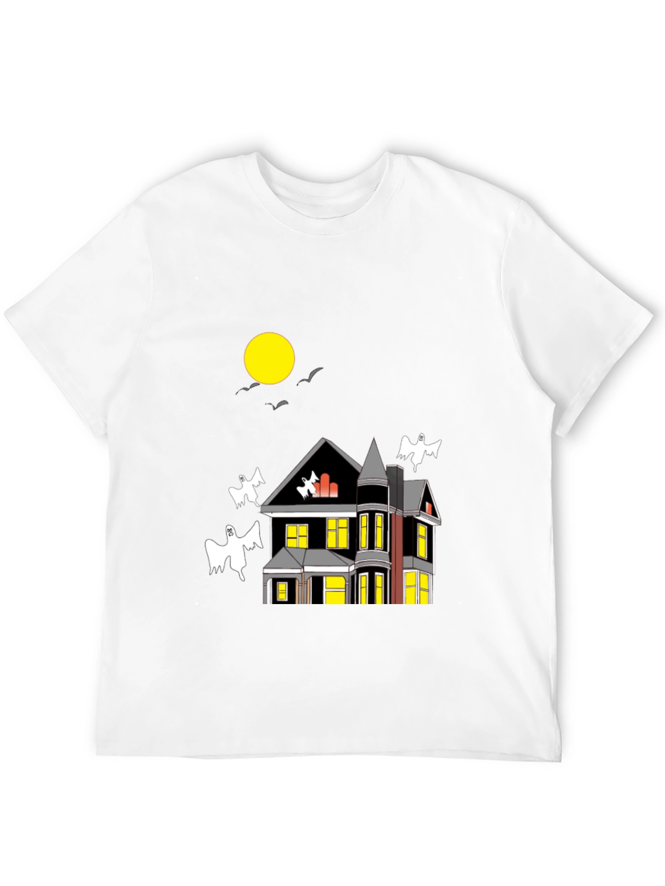 Spooky Haunted House Halloween Graphic T-Shirt