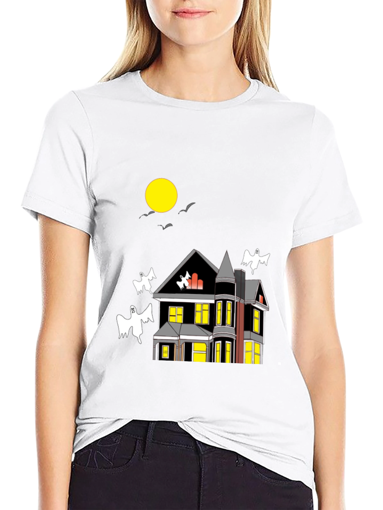 Spooky Haunted House Halloween Graphic T-Shirt