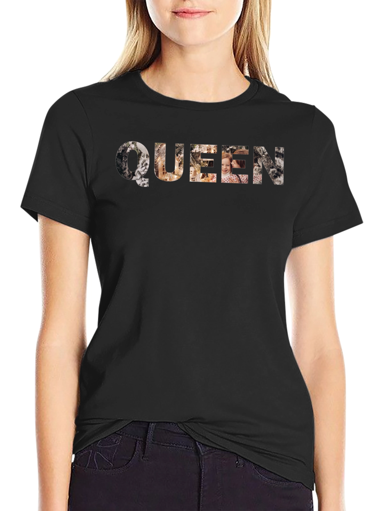 Queen Graphic Print Black T-Shirt