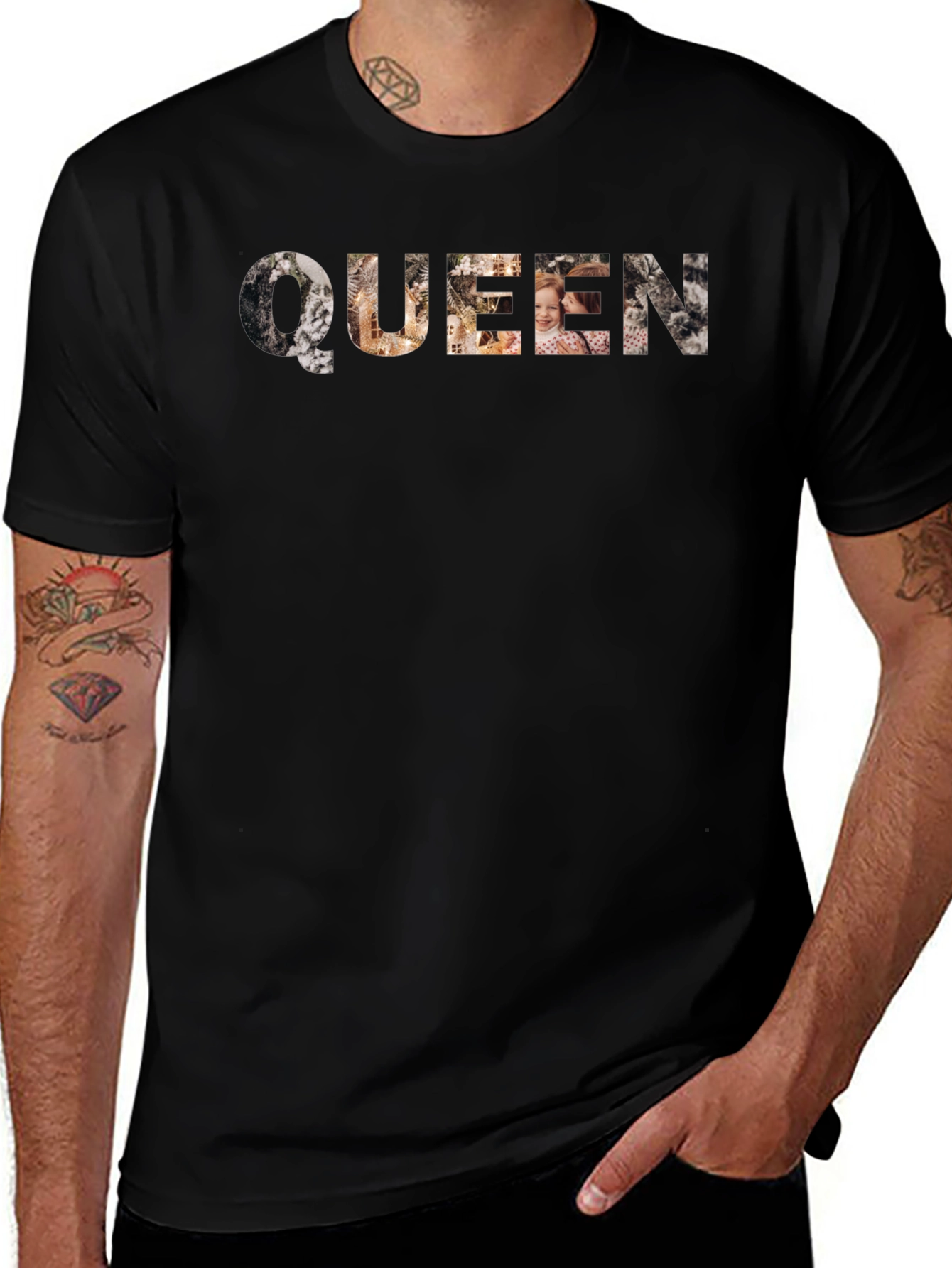 Queen Graphic Print Black T-Shirt